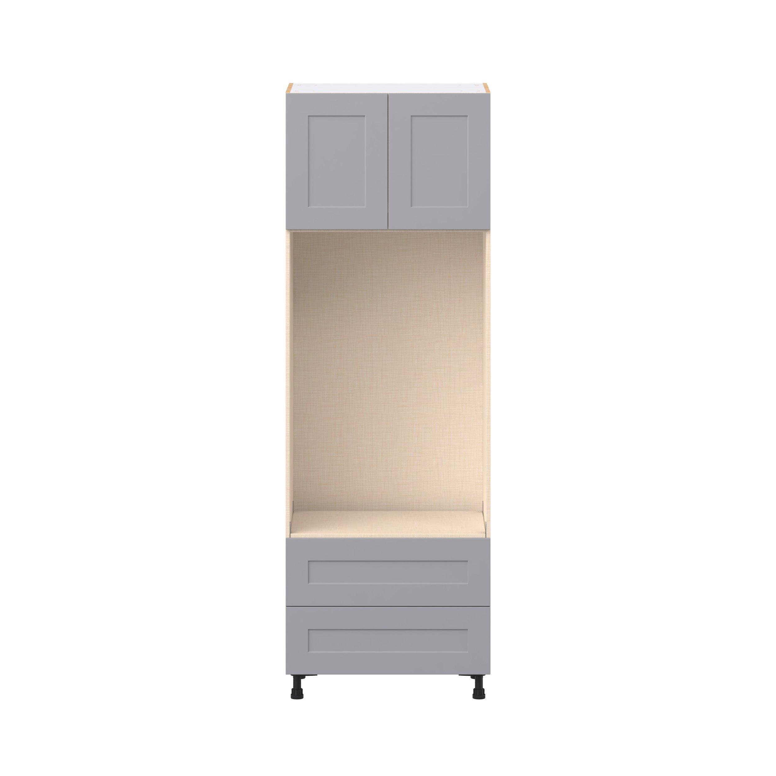 Candler 30 in. Painted Slate Gray Door and Drawer Microwave/Oven Pantry Cabinet