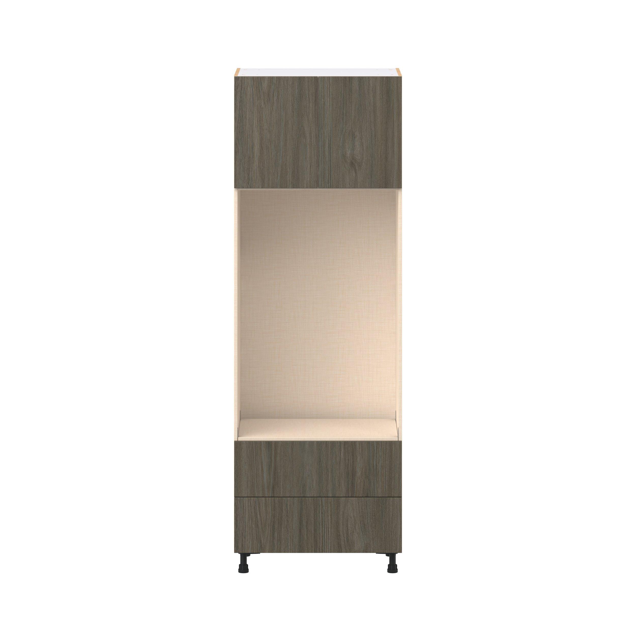 Glenwood 30 in. Burnt Walnut Door and Drawer Microwave/Oven Pantry Cabinet
