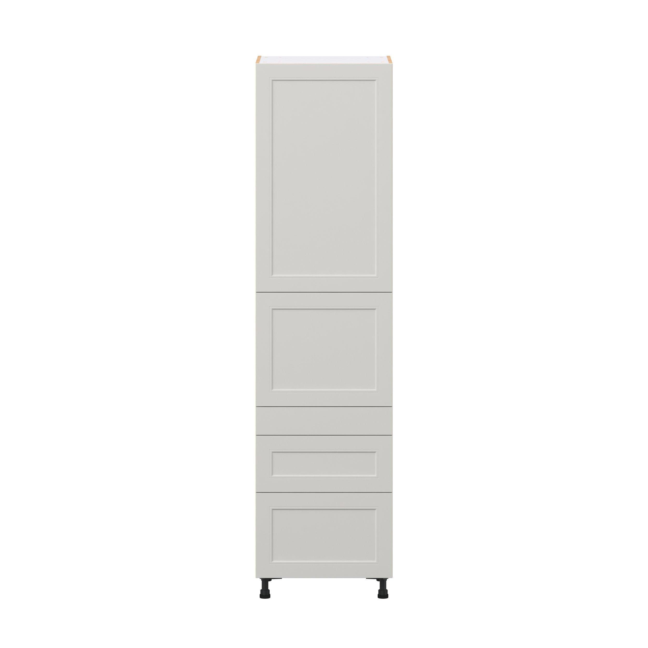 Lenox 24 in. Painted Light Gray Door and Drawer Pantry Cabinet with Inner Pull-Out