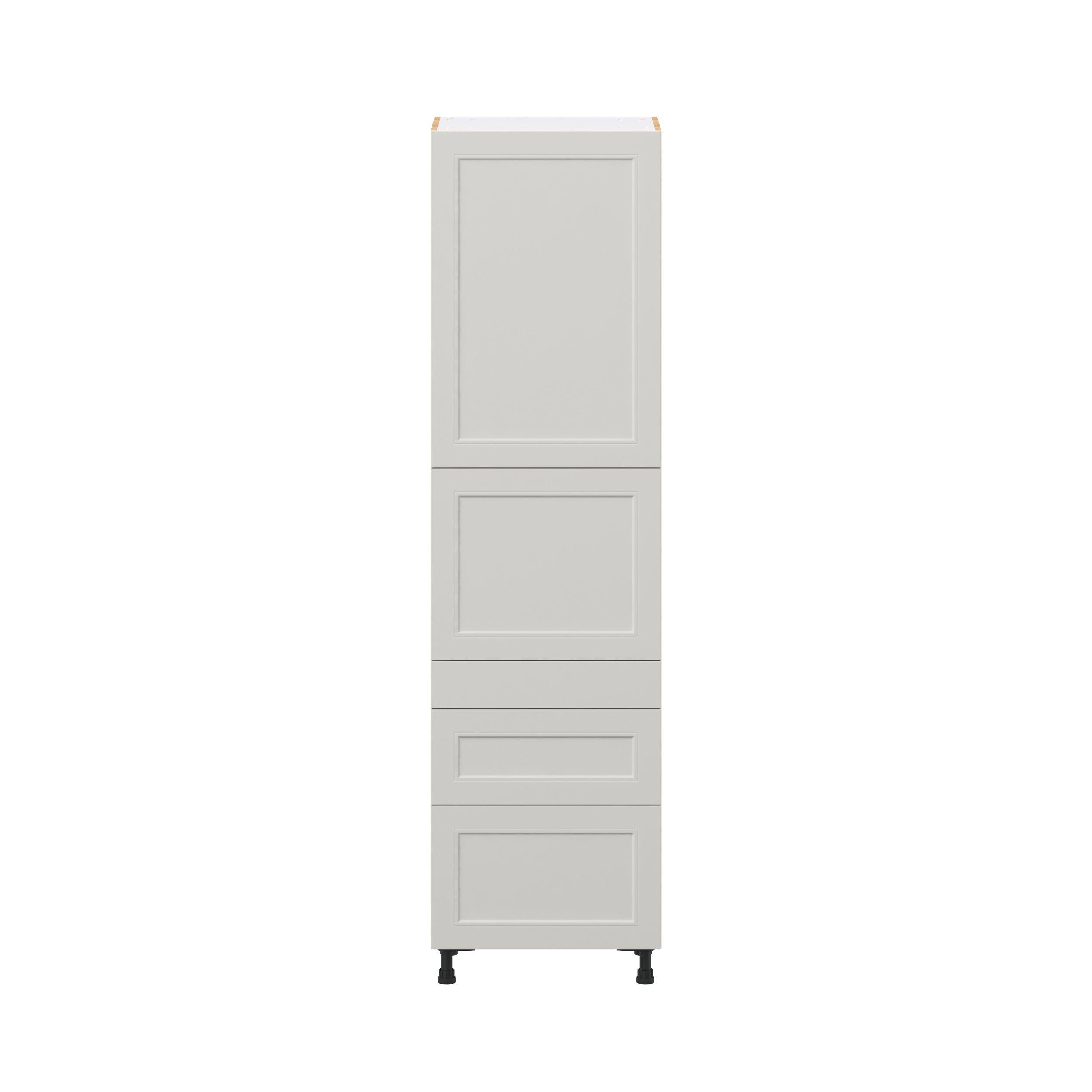Lenox 24 in. Painted Light Gray Door and Drawer Pantry Cabinet with Inner Pull-Out