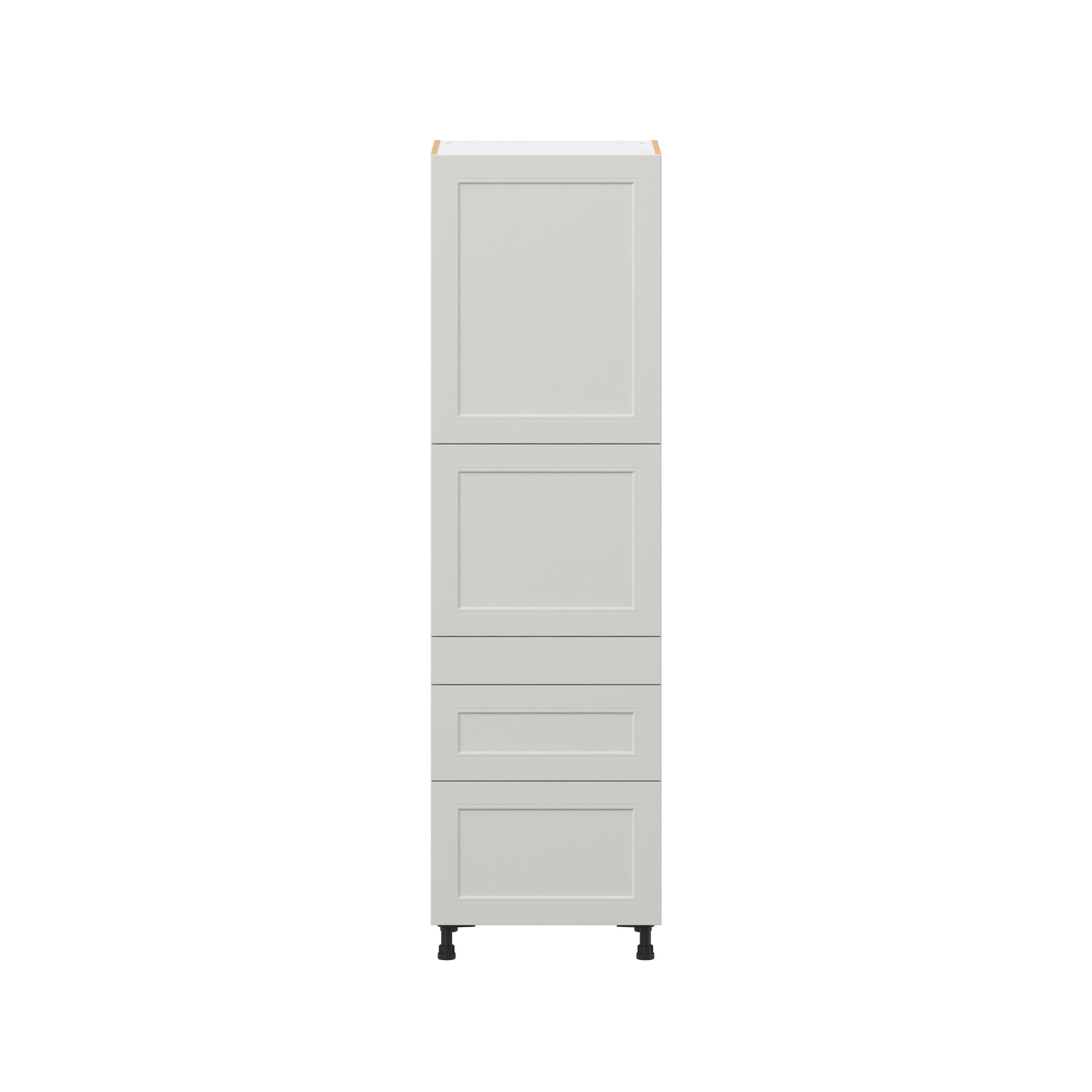 Lenox 24 in. Painted Light Gray Door and Drawer Pantry Cabinet with Inner Pull-Out