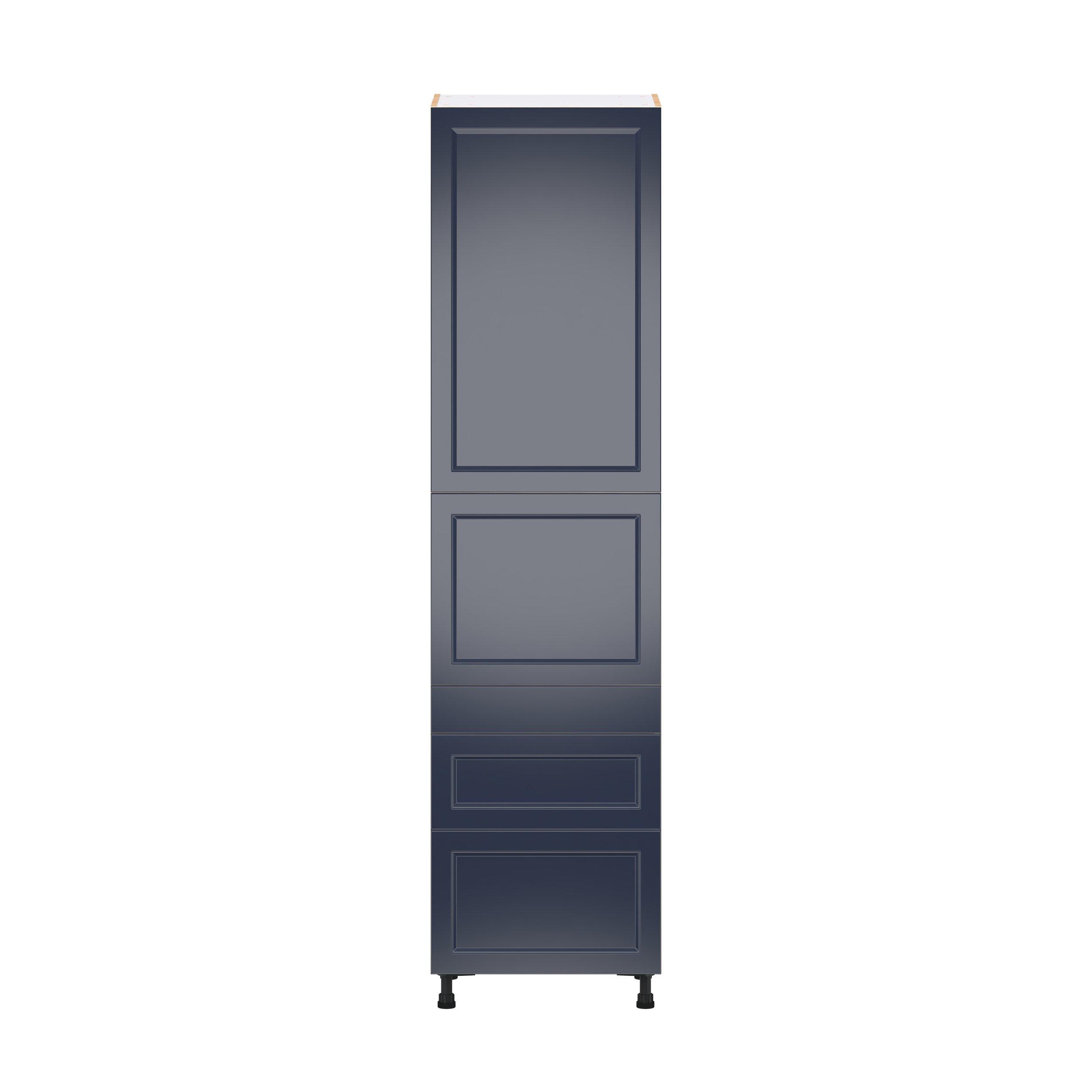 Peachtree 24 in. Painted Midnight Blue Door and Drawer Pantry Cabinet with Inner Pull-Out