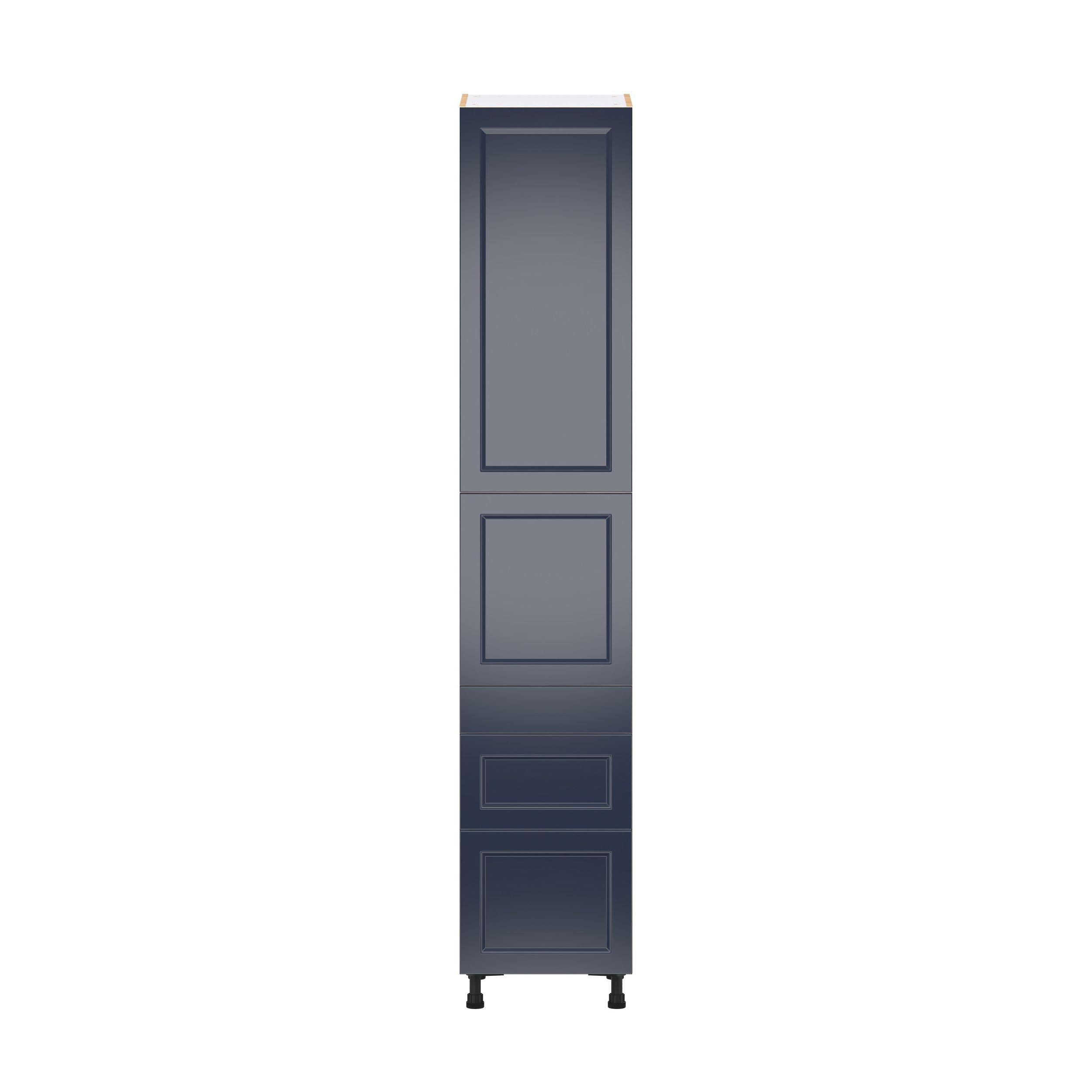 Peachtree 18 in. Painted Midnight Blue Door and Drawer Pantry Cabinet with Inner Pull-Out