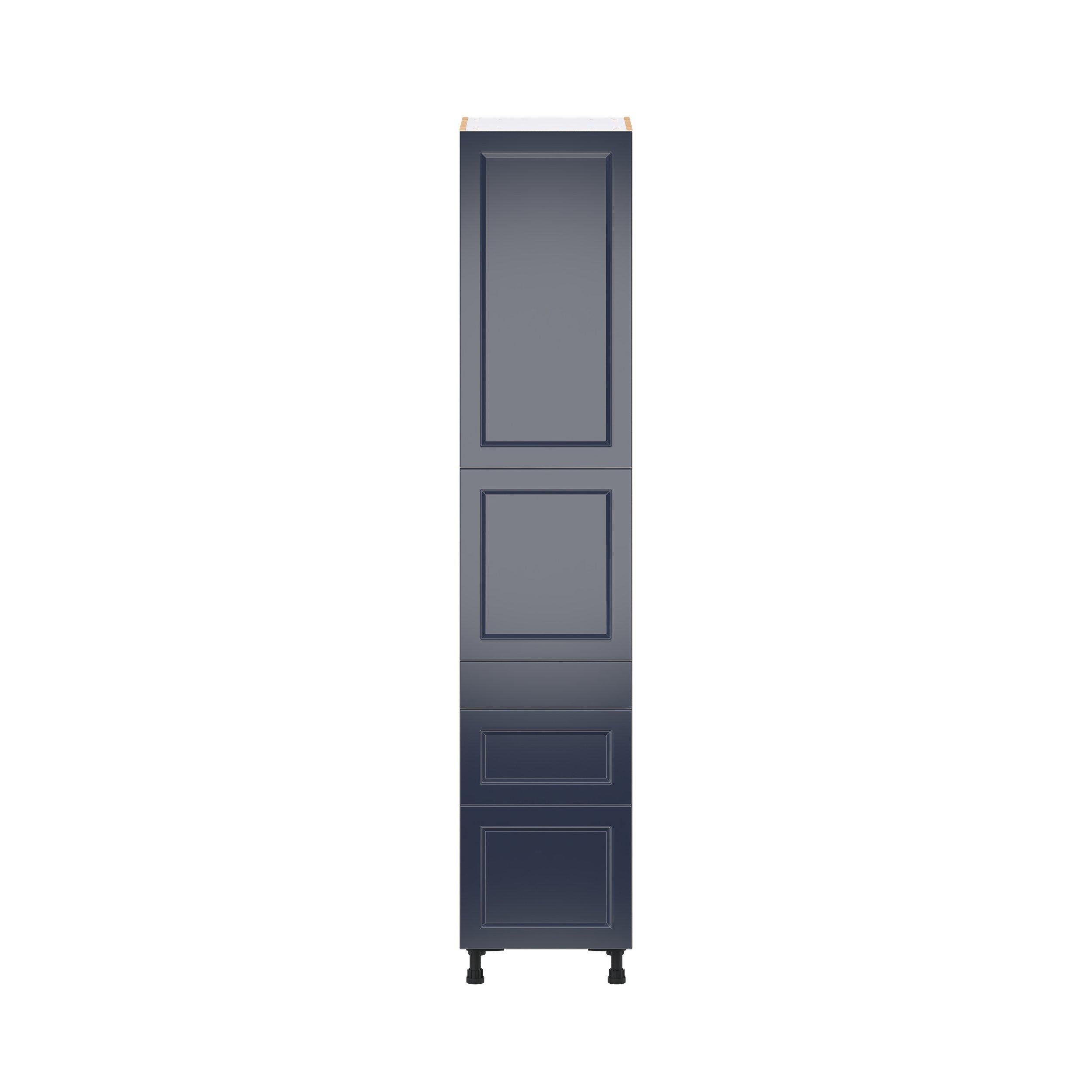 Peachtree 18 in. Painted Midnight Blue Door and Drawer Pantry Cabinet with Inner Pull-Out