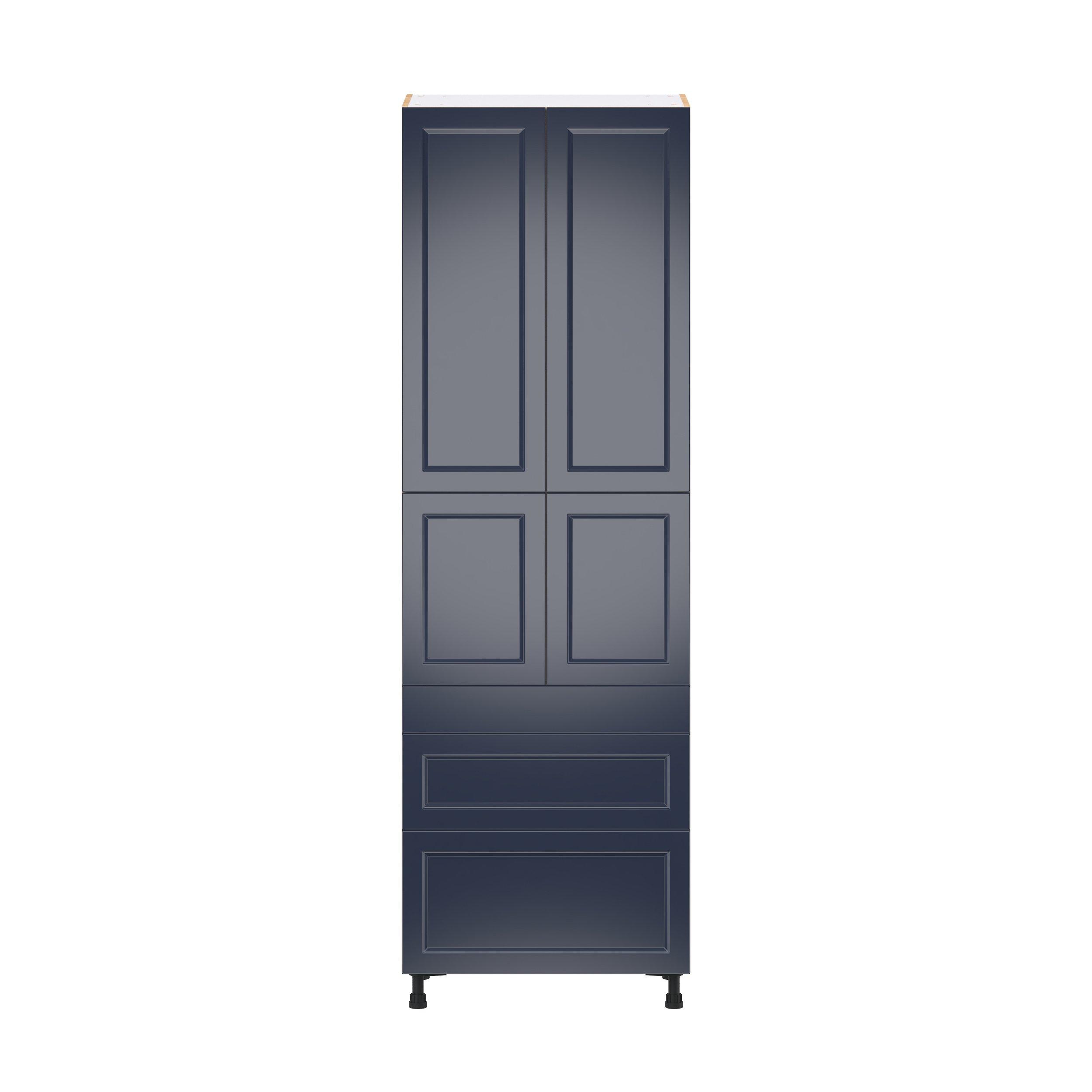 Peachtree 30 in. Painted Midnight Blue Door and Drawer Pantry Cabinet with Inner Pull-Out
