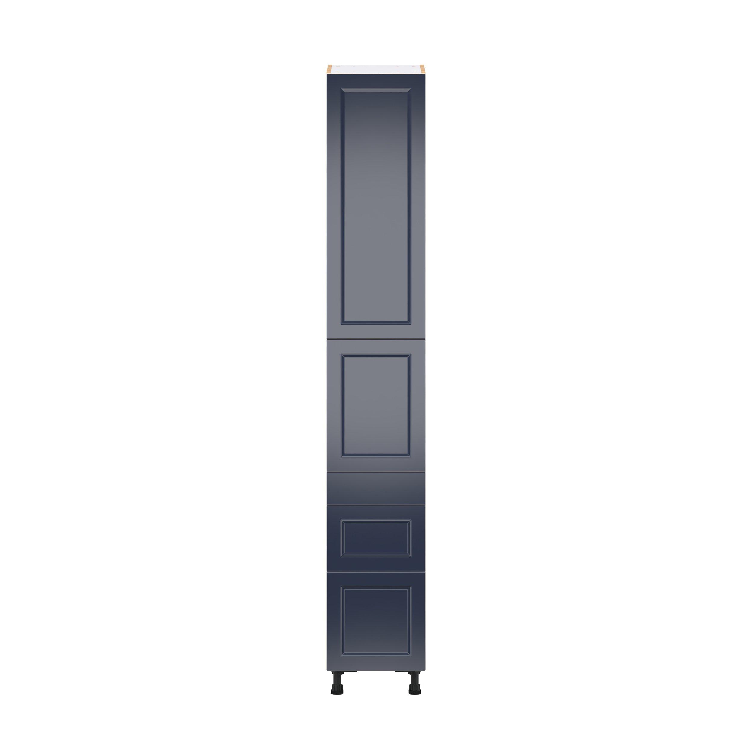 Peachtree 15 in. Painted Midnight Blue Door and Drawer Pantry Cabinet with Inner Pull-Out