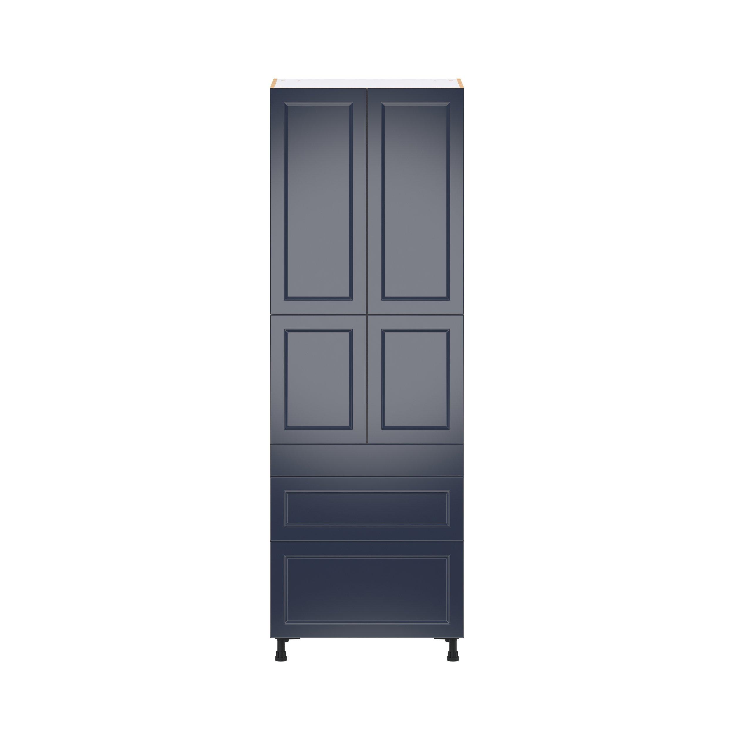 Peachtree 30 in. Painted Midnight Blue Door and Drawer Pantry Cabinet with Inner Pull-Out