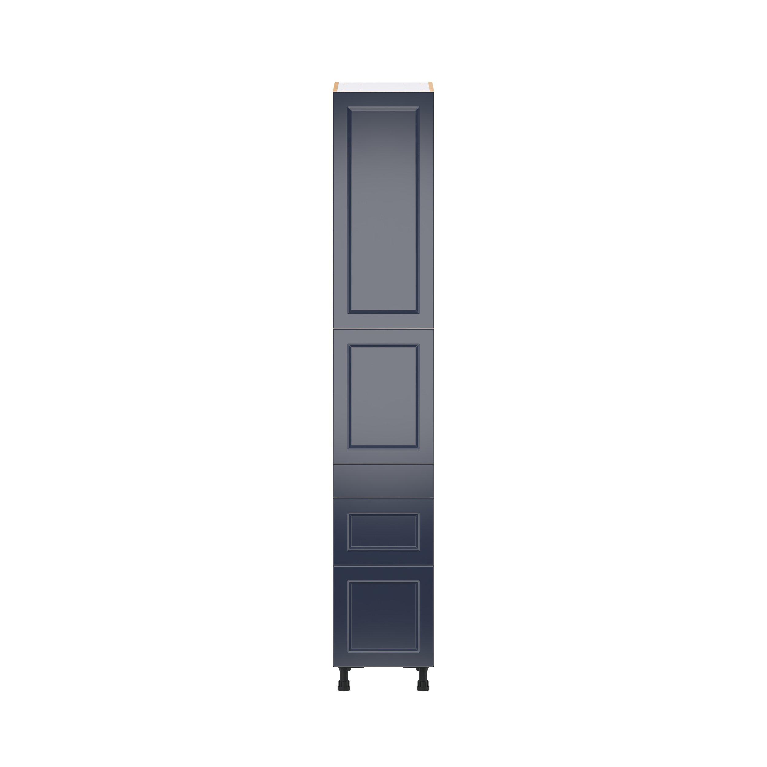 Peachtree 15 in. Painted Midnight Blue Door and Drawer Pantry Cabinet with Inner Pull-Out