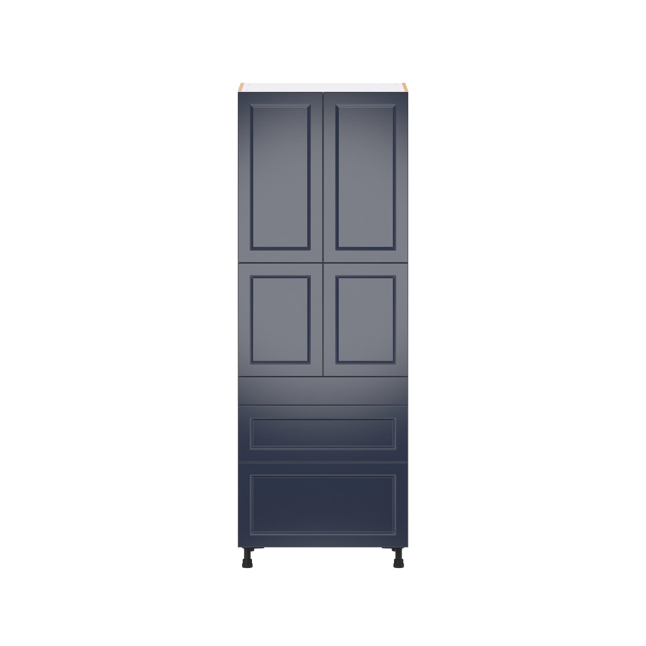 Peachtree 30 in. Painted Midnight Blue Door and Drawer Pantry Cabinet with Inner Pull-Out