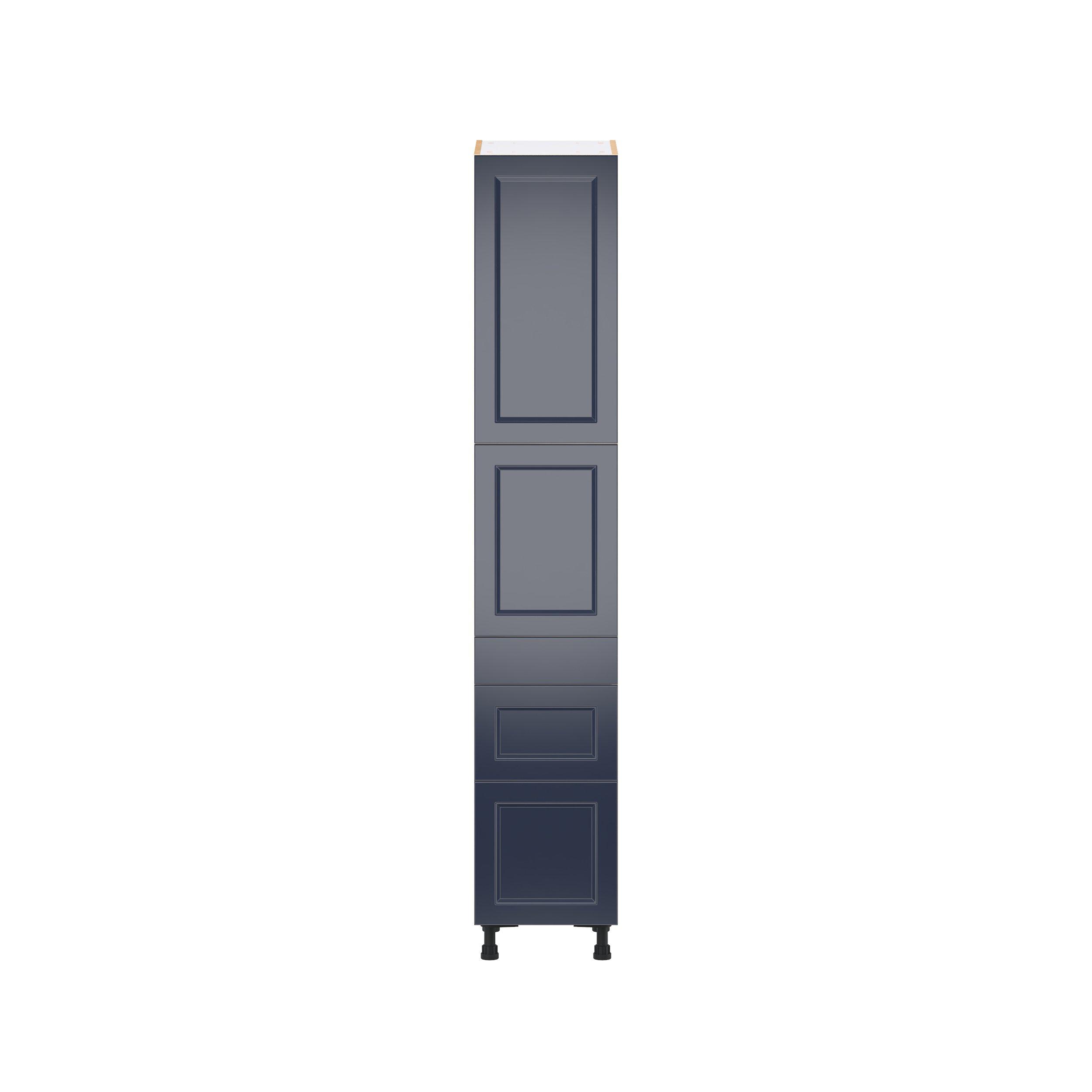 Peachtree 15 in. Painted Midnight Blue Door and Drawer Pantry Cabinet with Inner Pull-Out