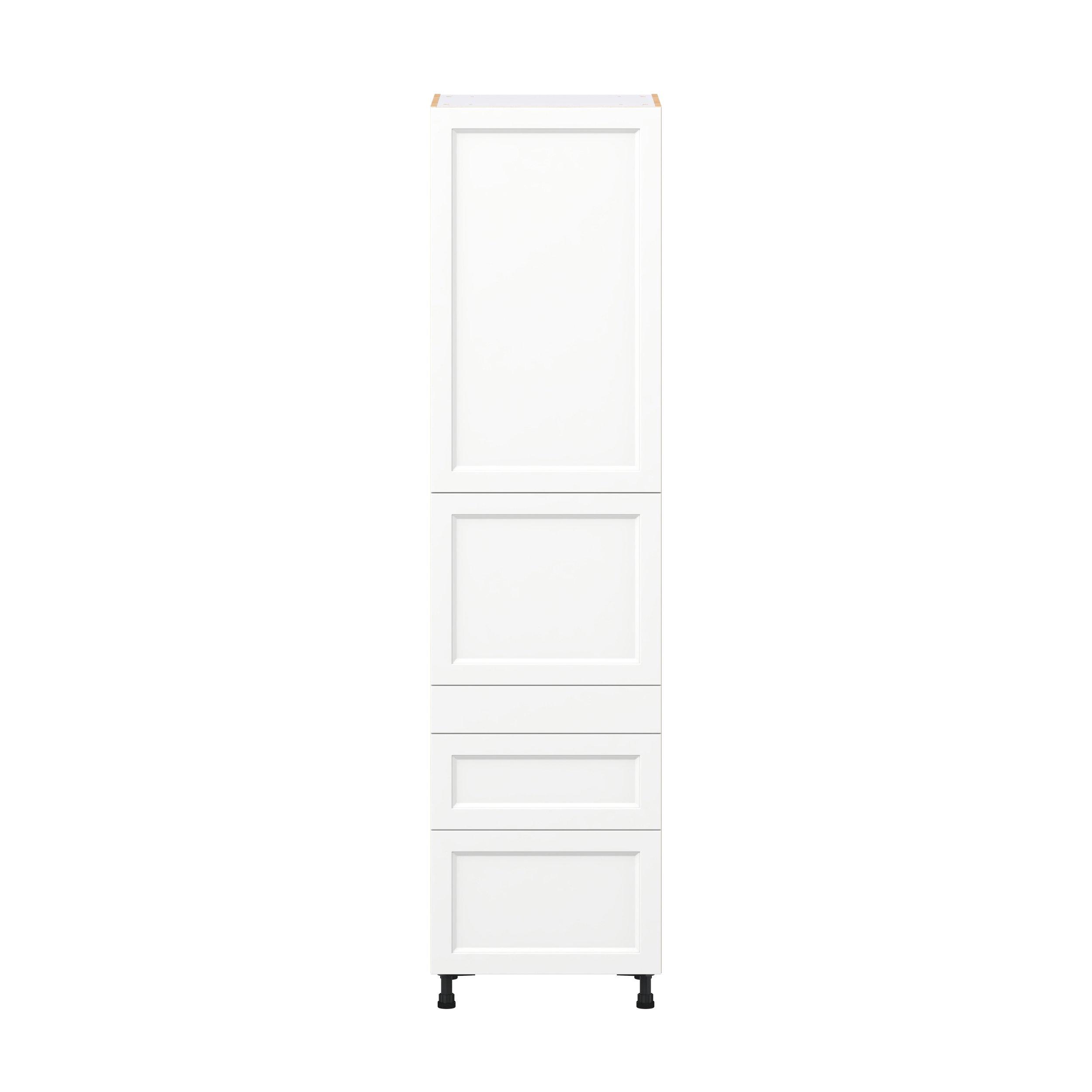 Peachtree 24 in. Painted Bright White Door and Drawer Pantry Cabinet with Inner Pull-Out