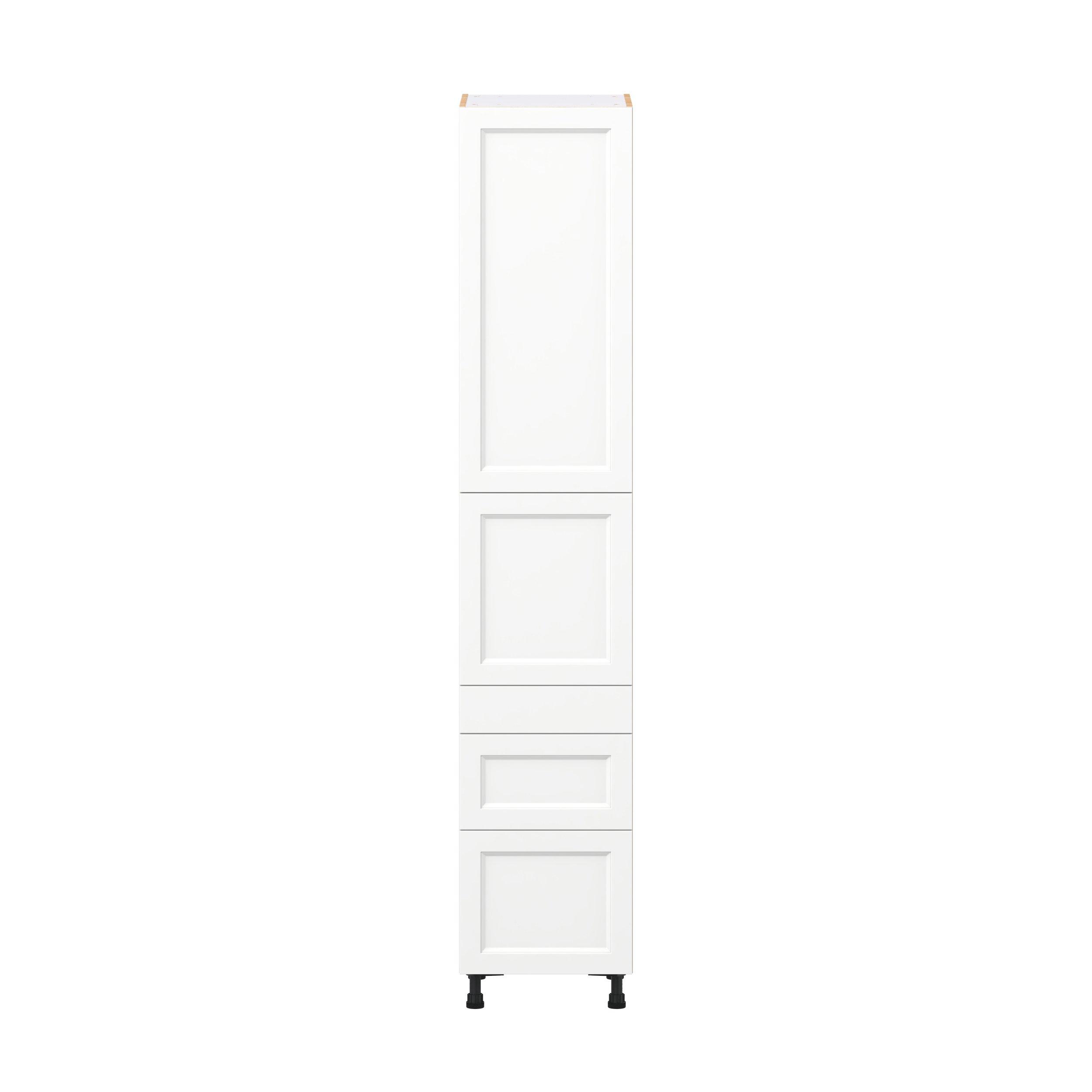 Peachtree 18 in. Painted Bright White Door and Drawer Pantry Cabinet with Inner Pull-Out