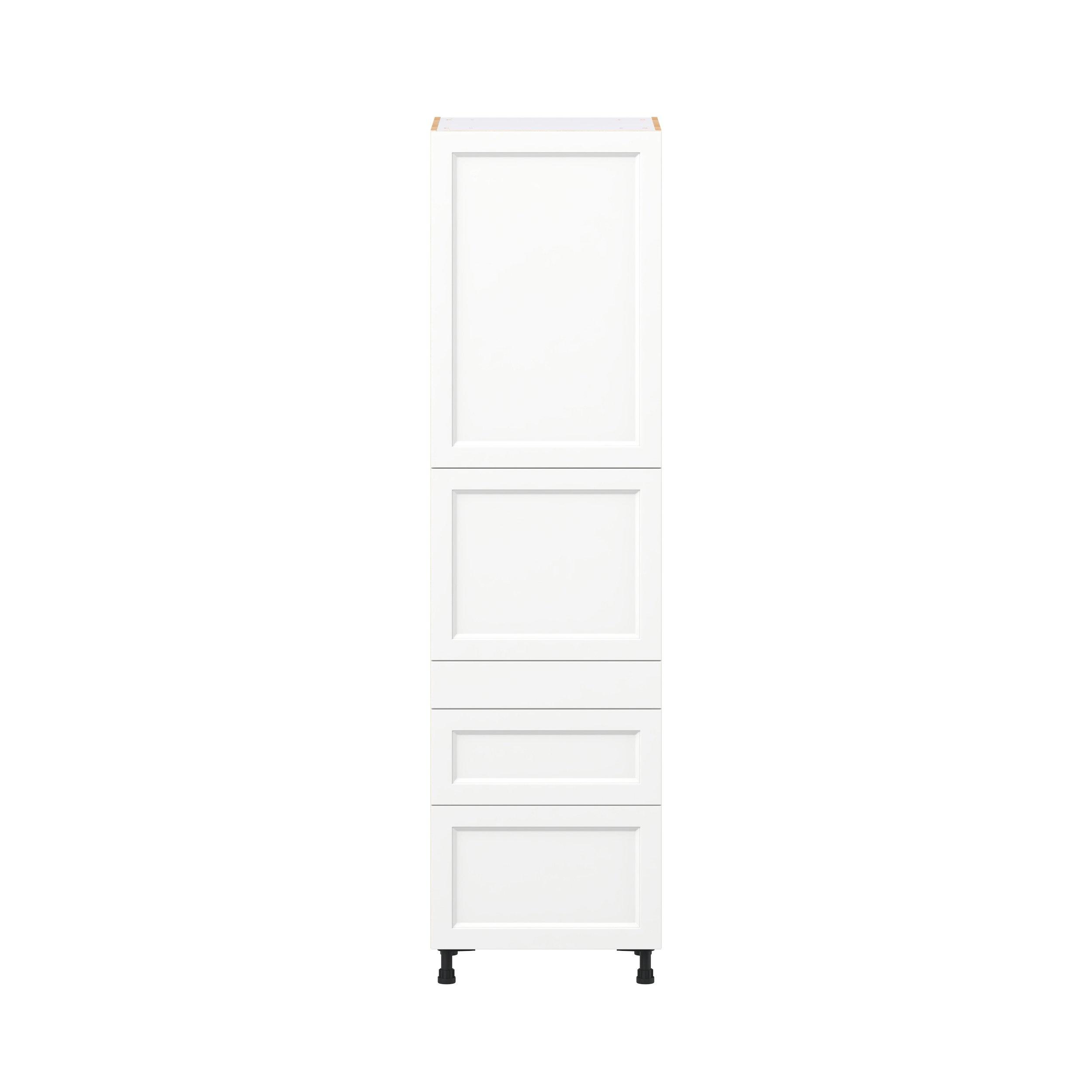 Peachtree 24 in. Painted Bright White Door and Drawer Pantry Cabinet with Inner Pull-Out