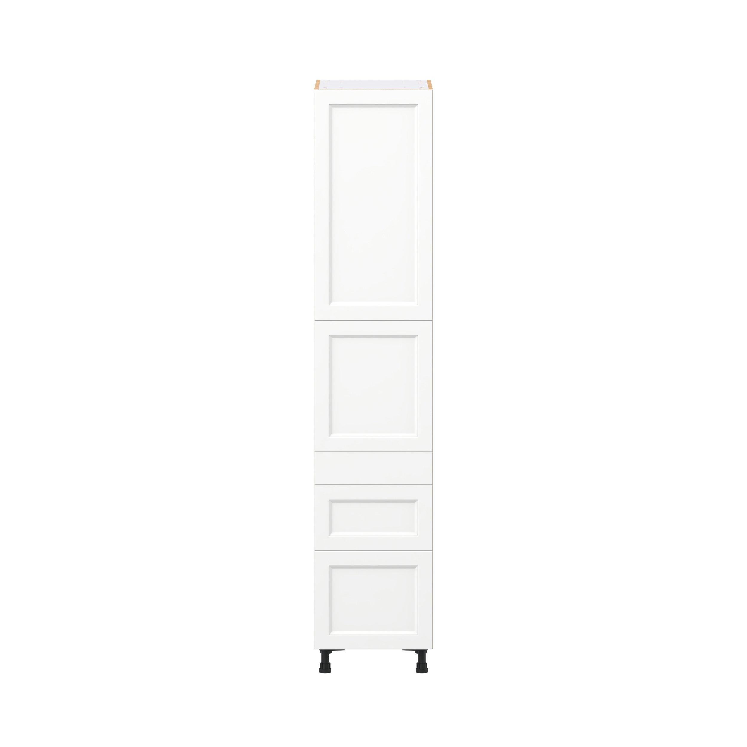 Peachtree 18 in. Painted Bright White Door and Drawer Pantry Cabinet with Inner Pull-Out