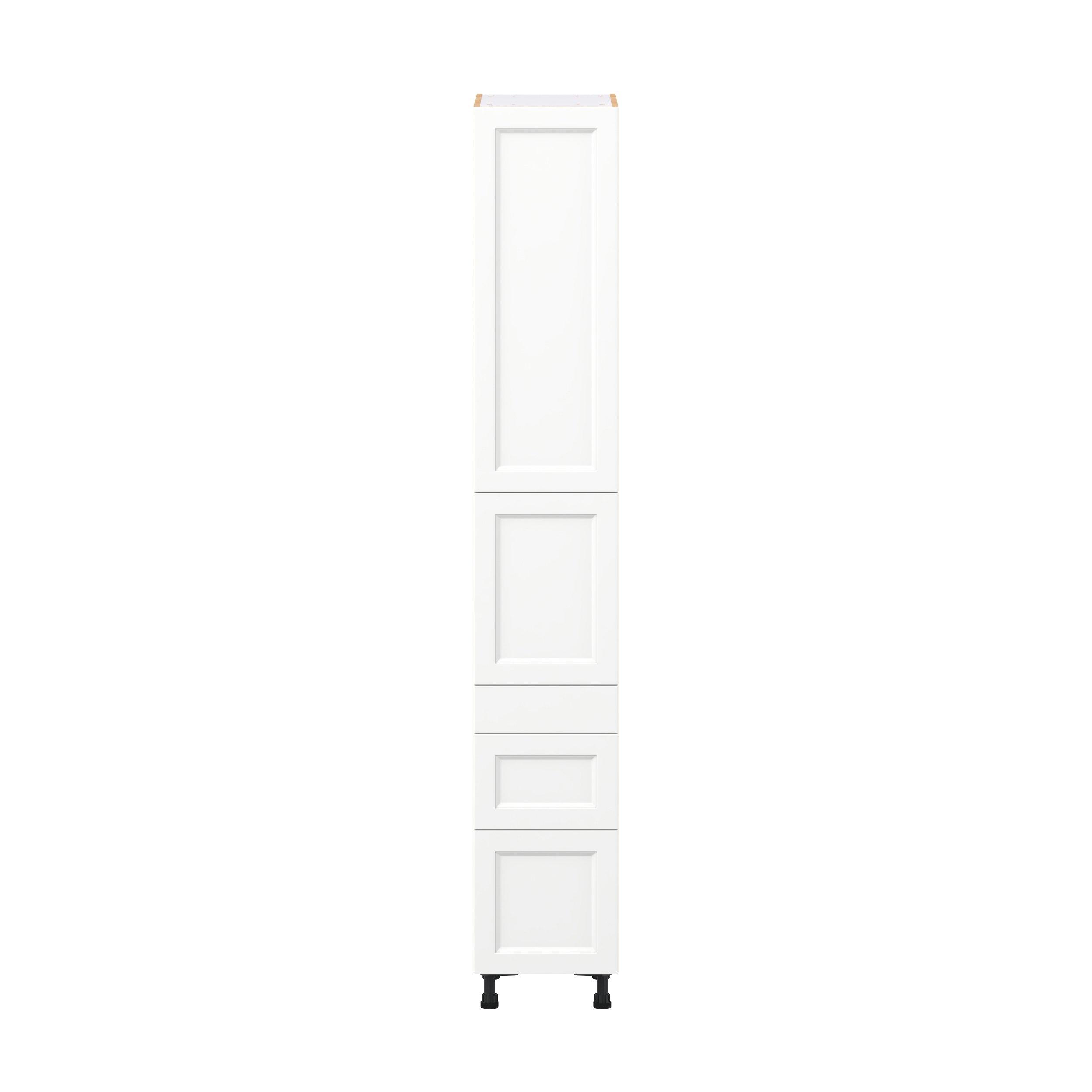 Peachtree 15 in. Painted Bright White Door and Drawer Pantry Cabinet with Inner Pull-Out
