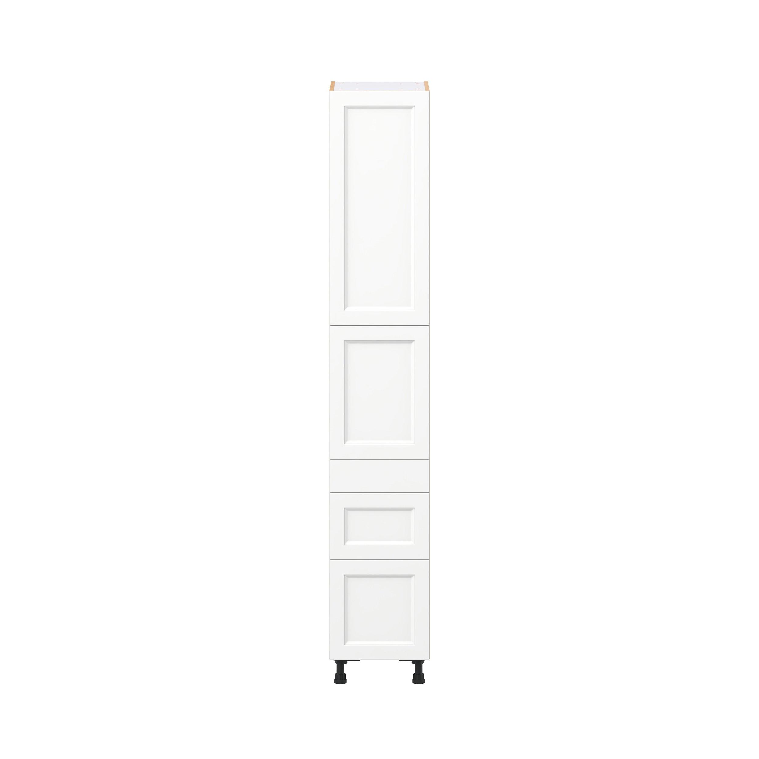 Peachtree 15 in. Painted Bright White Door and Drawer Pantry Cabinet with Inner Pull-Out