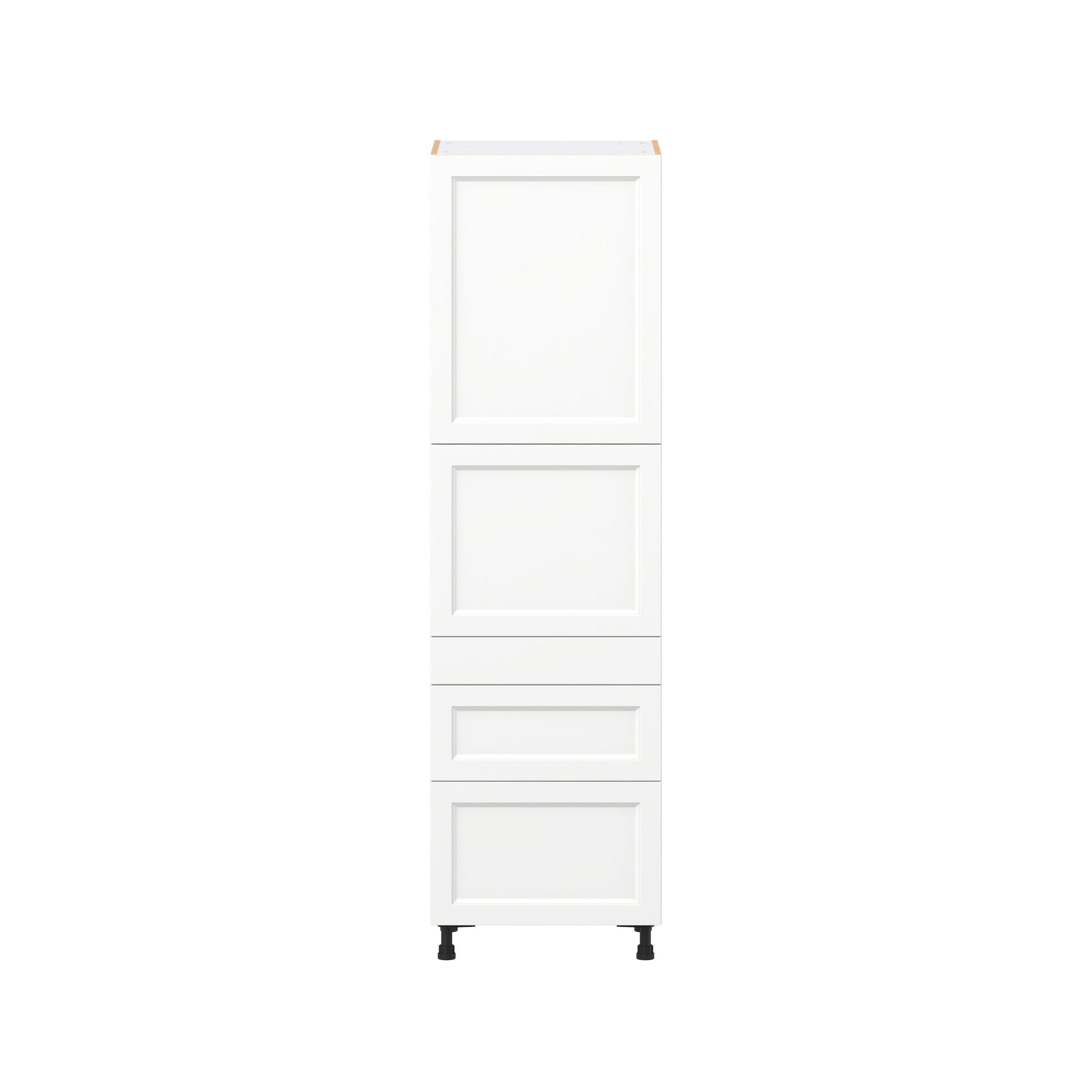 Peachtree 24 in. Painted Bright White Door and Drawer Pantry Cabinet with Inner Pull-Out