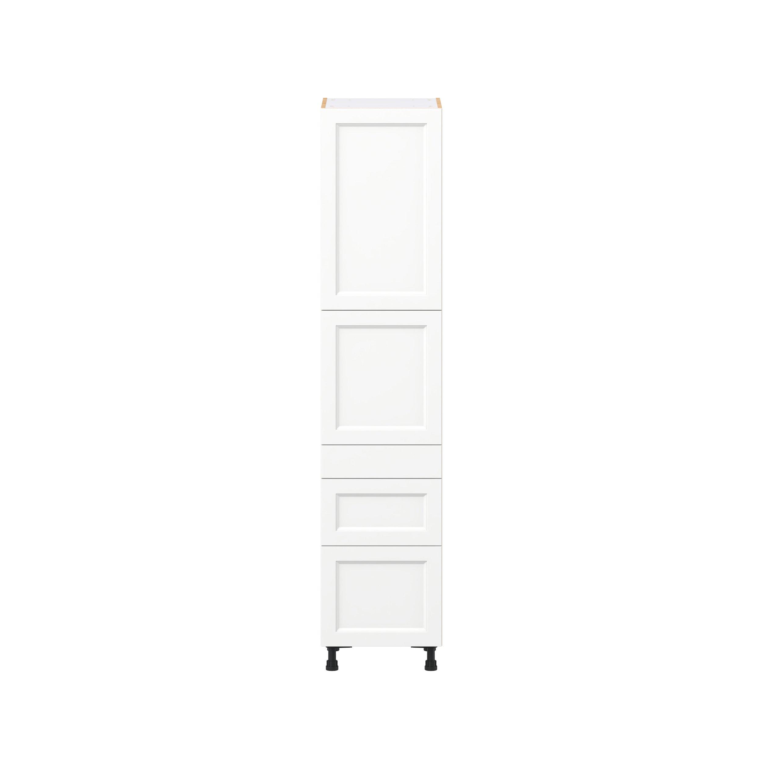 Peachtree 18 in. Painted Bright White Door and Drawer Pantry Cabinet with Inner Pull-Out