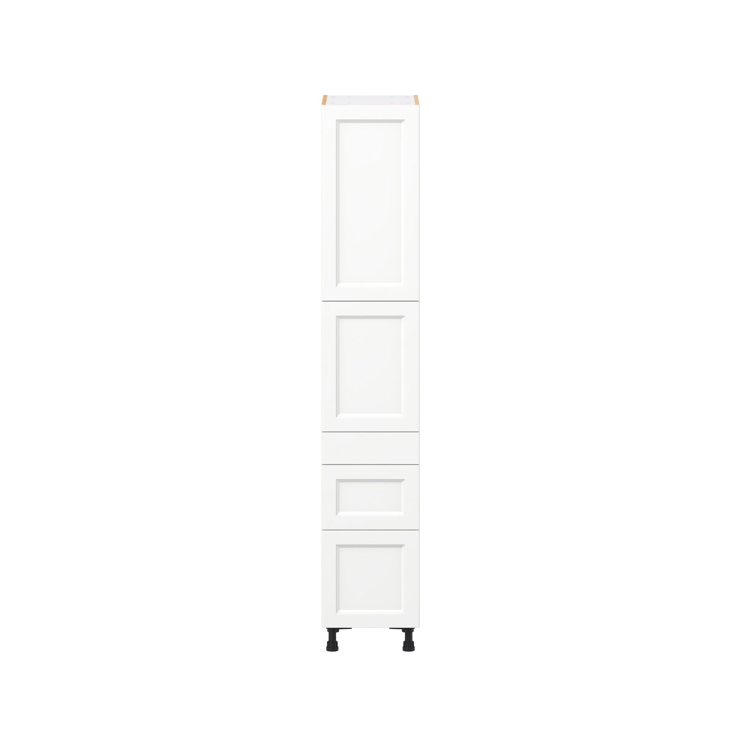 Peachtree 15 in. Painted Bright White Door and Drawer Pantry Cabinet with Inner Pull-Out