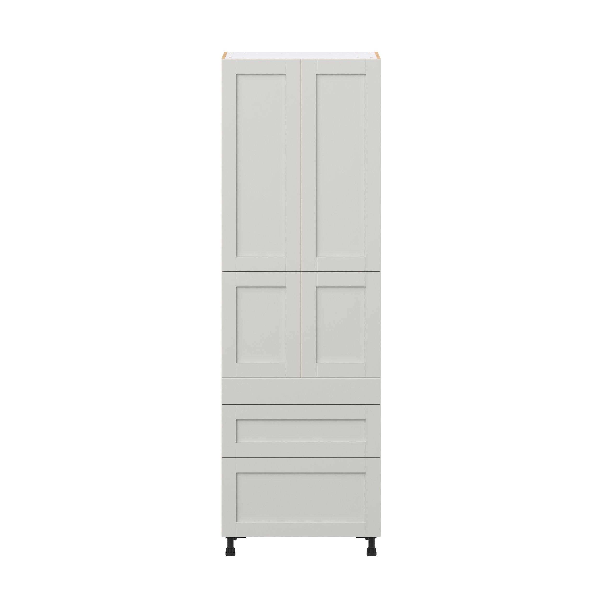 Summerhill 30 in. Light Gray Door and Drawer Pantry Cabinet with Inner Pull-Out