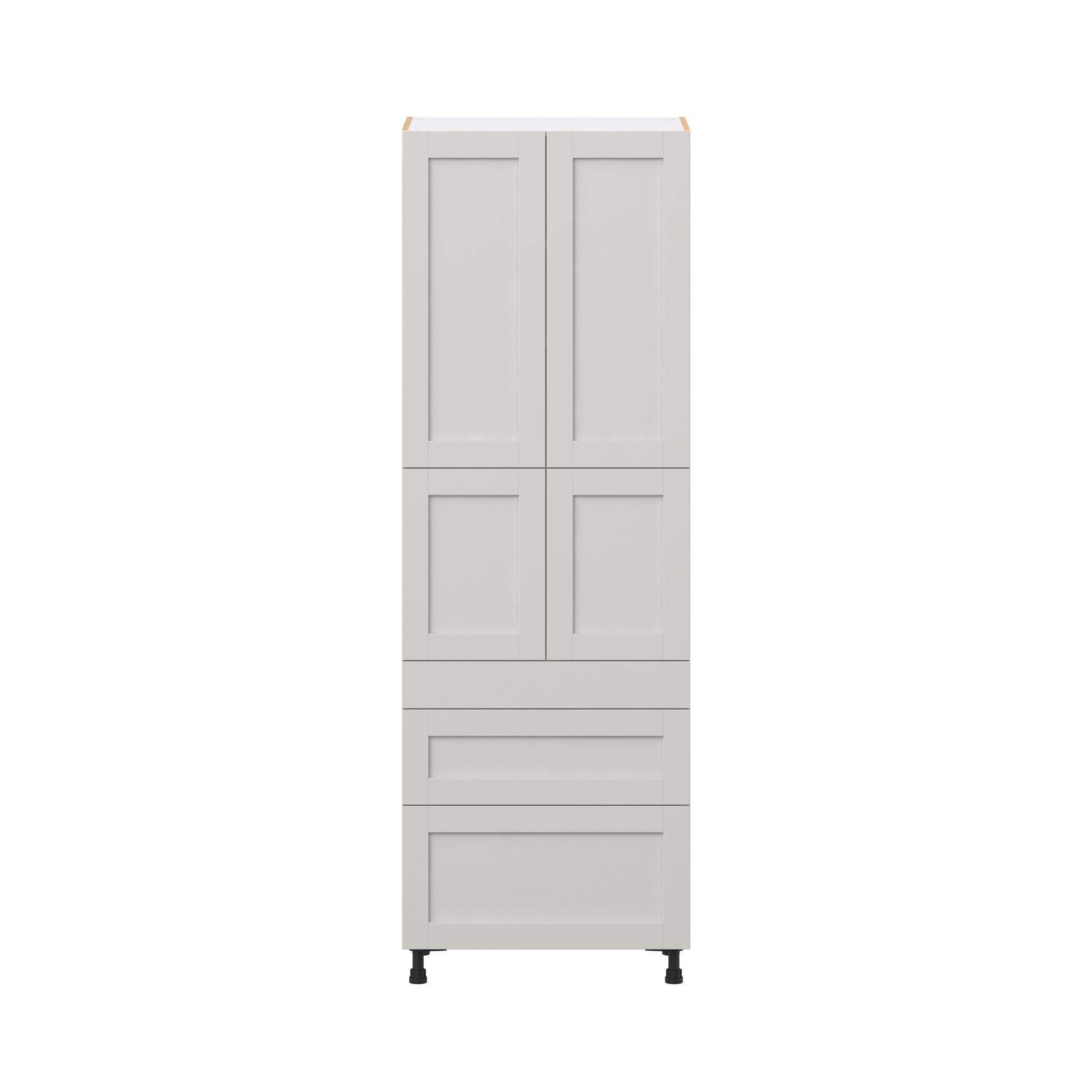 Summerhill 30 in. Light Gray Door and Drawer Pantry Cabinet with Inner Pull-Out