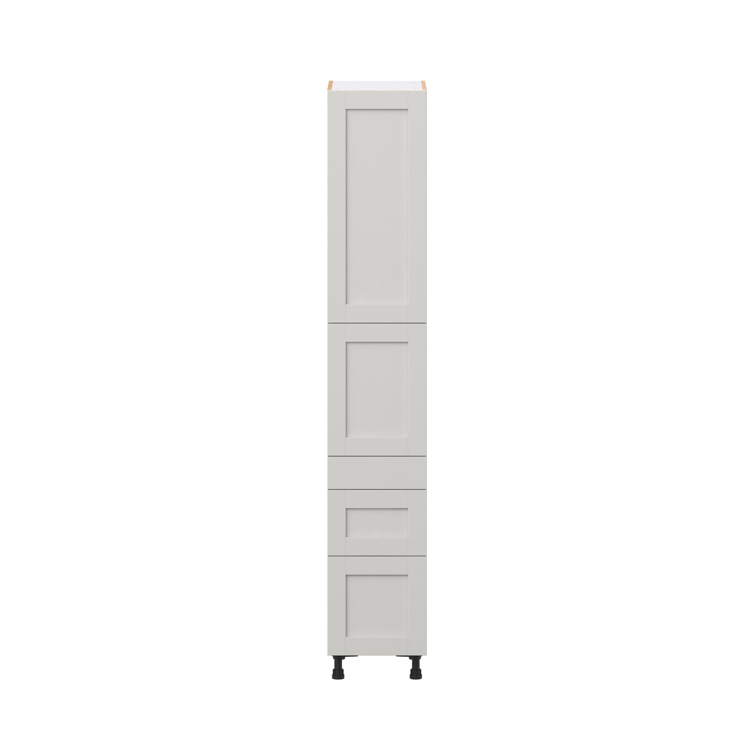 Summerhill 15 in. Light Gray Door and Drawer Pantry Cabinet with Inner Pull-Out