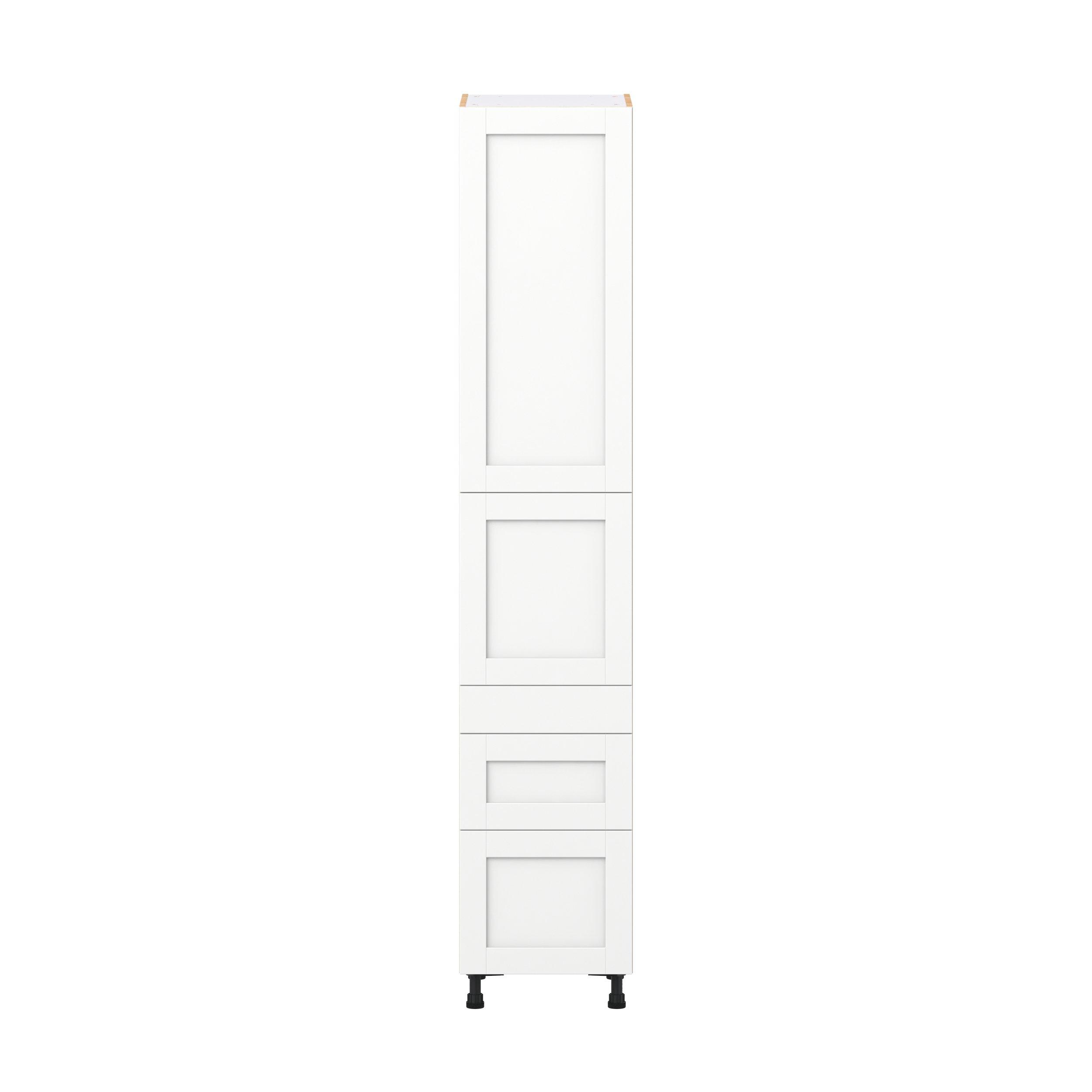Summerhill 18 in. Bright White Door and Drawer Pantry Cabinet with Inner Pull-Out