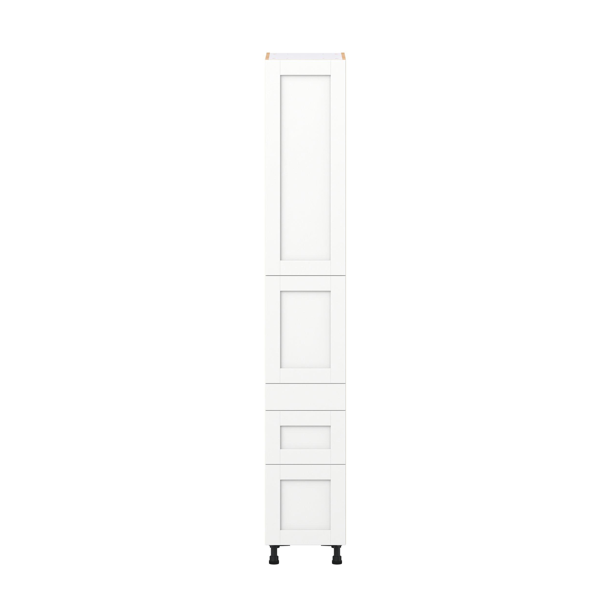 Summerhill 15 in. Bright White Door and Drawer Pantry Cabinet with Inner Pull-Out