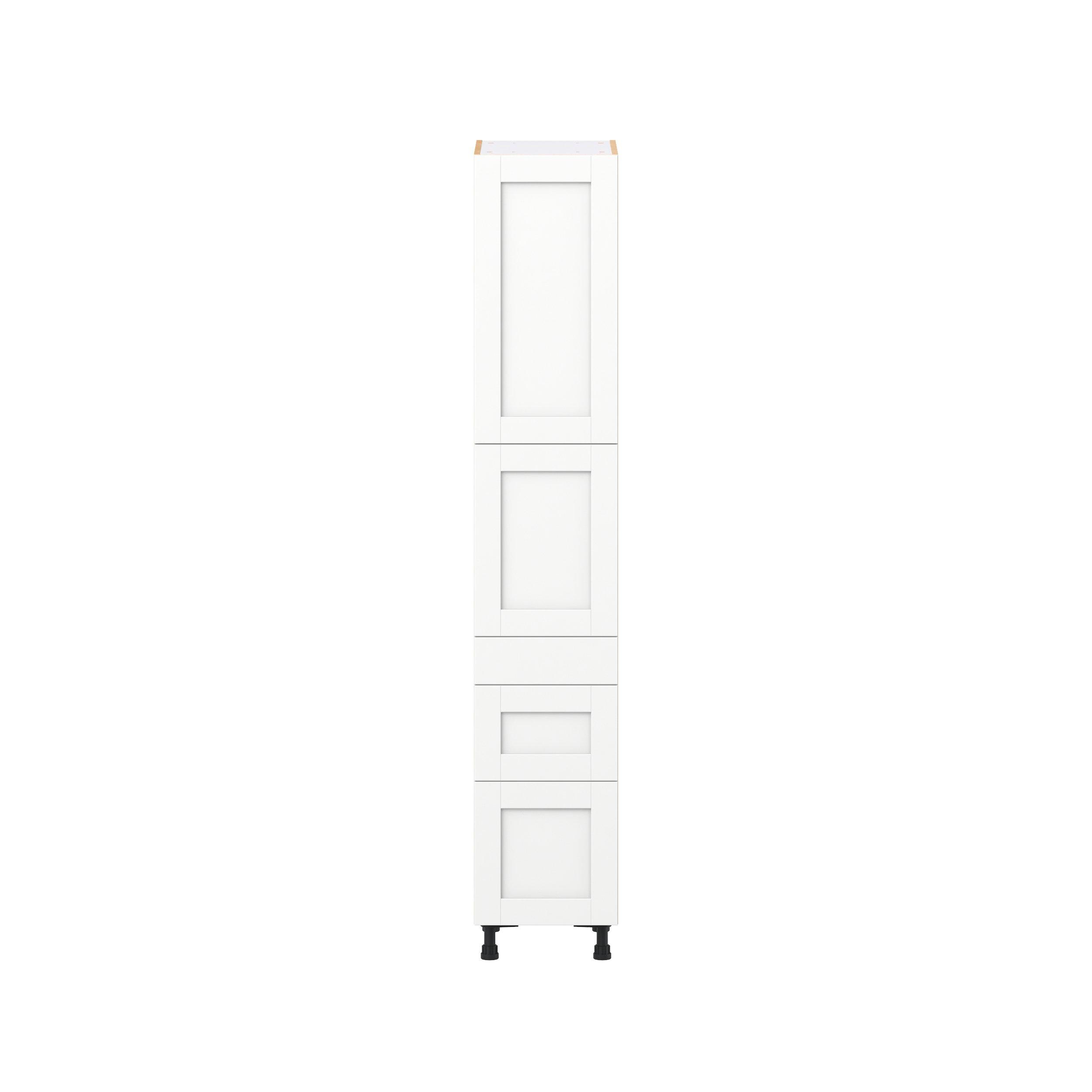Summerhill 15 in. Bright White Door and Drawer Pantry Cabinet with Inner Pull-Out