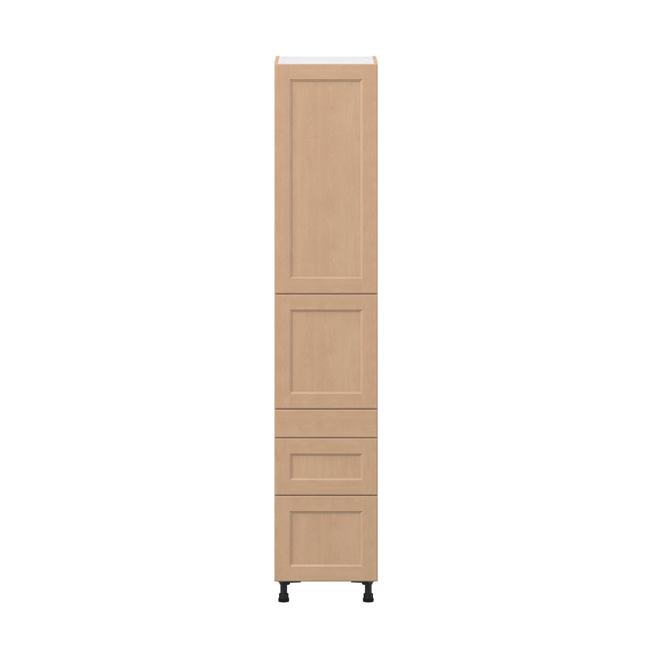 Sugarhill 18 in. Stained Sugar Cookie Door and Drawer Pantry Cabinet with Inner Pull-Out