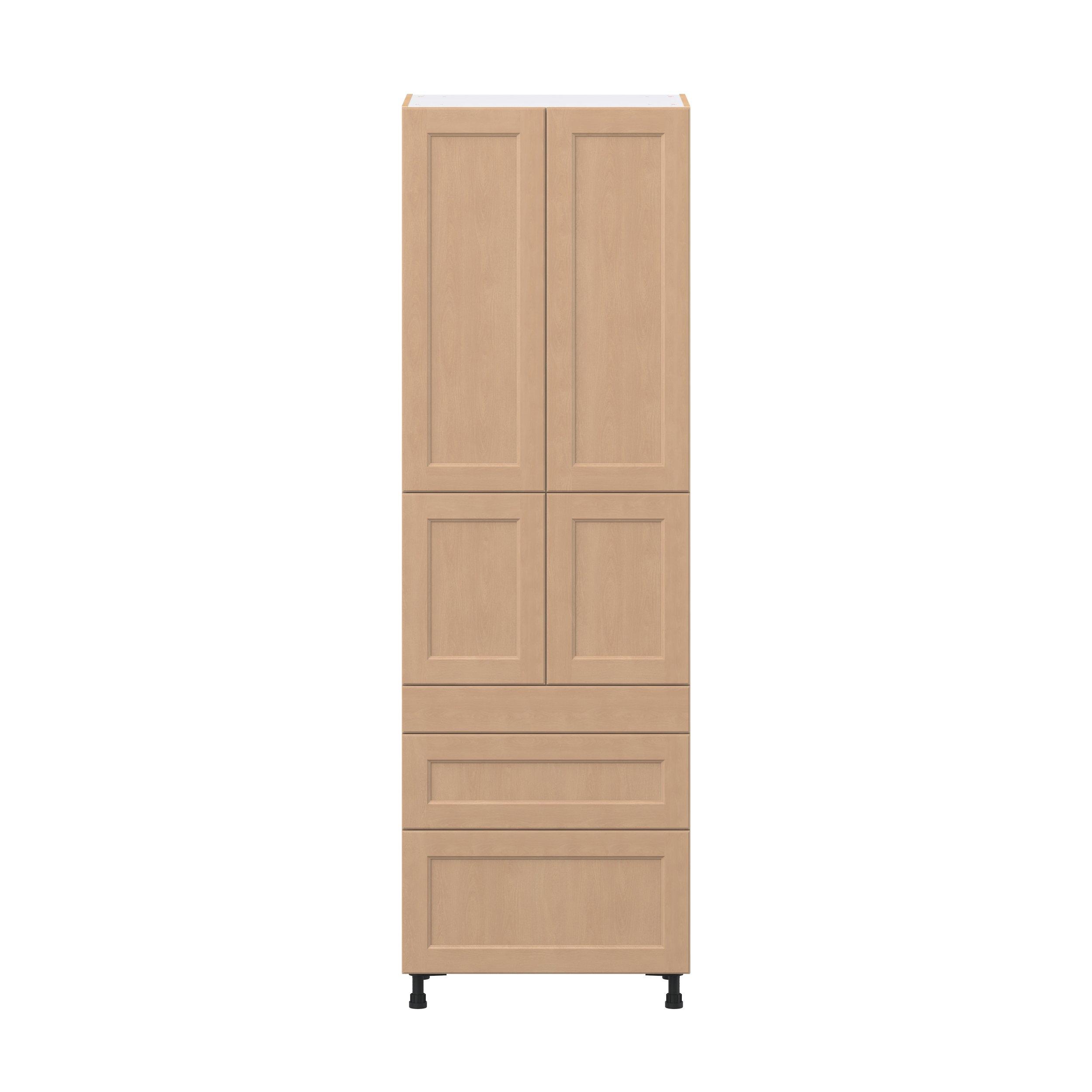 Sugarhill 30 in. Stained Sugar Cookie Door and Drawer Pantry Cabinet with Inner Pull-Out