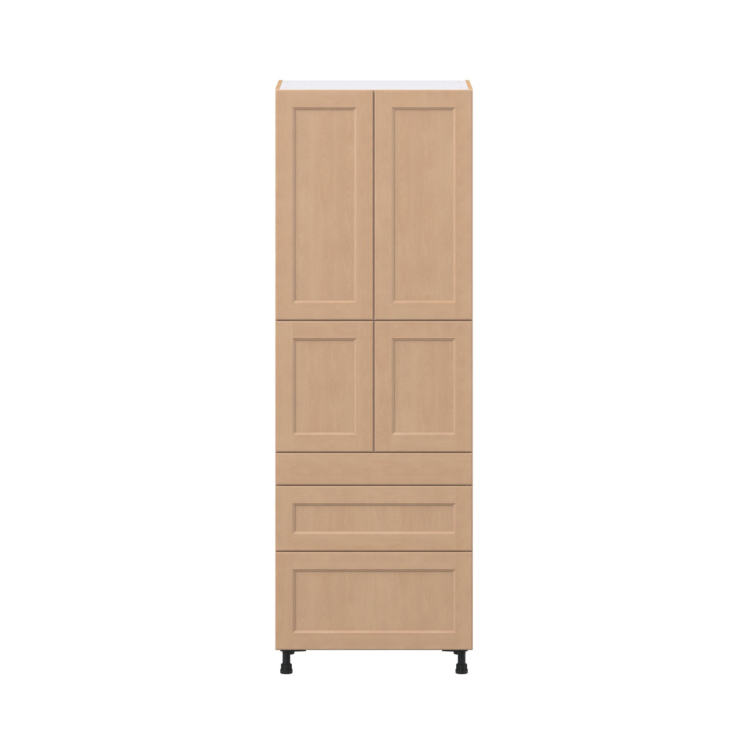Sugarhill 30 in. Stained Sugar Cookie Door and Drawer Pantry Cabinet with Inner Pull-Out