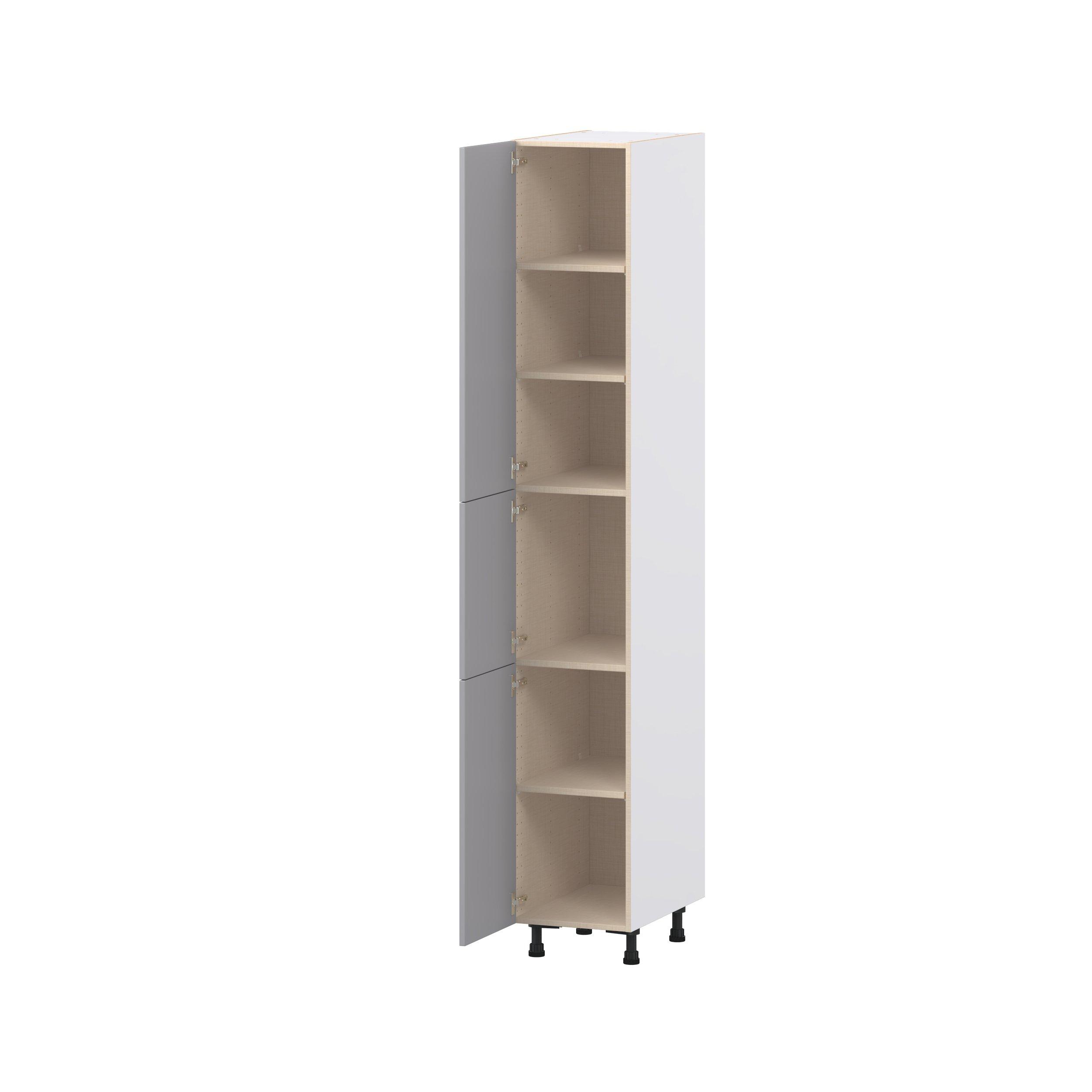 Candler 15 in. Painted Slate Gray Door Pantry Cabinet