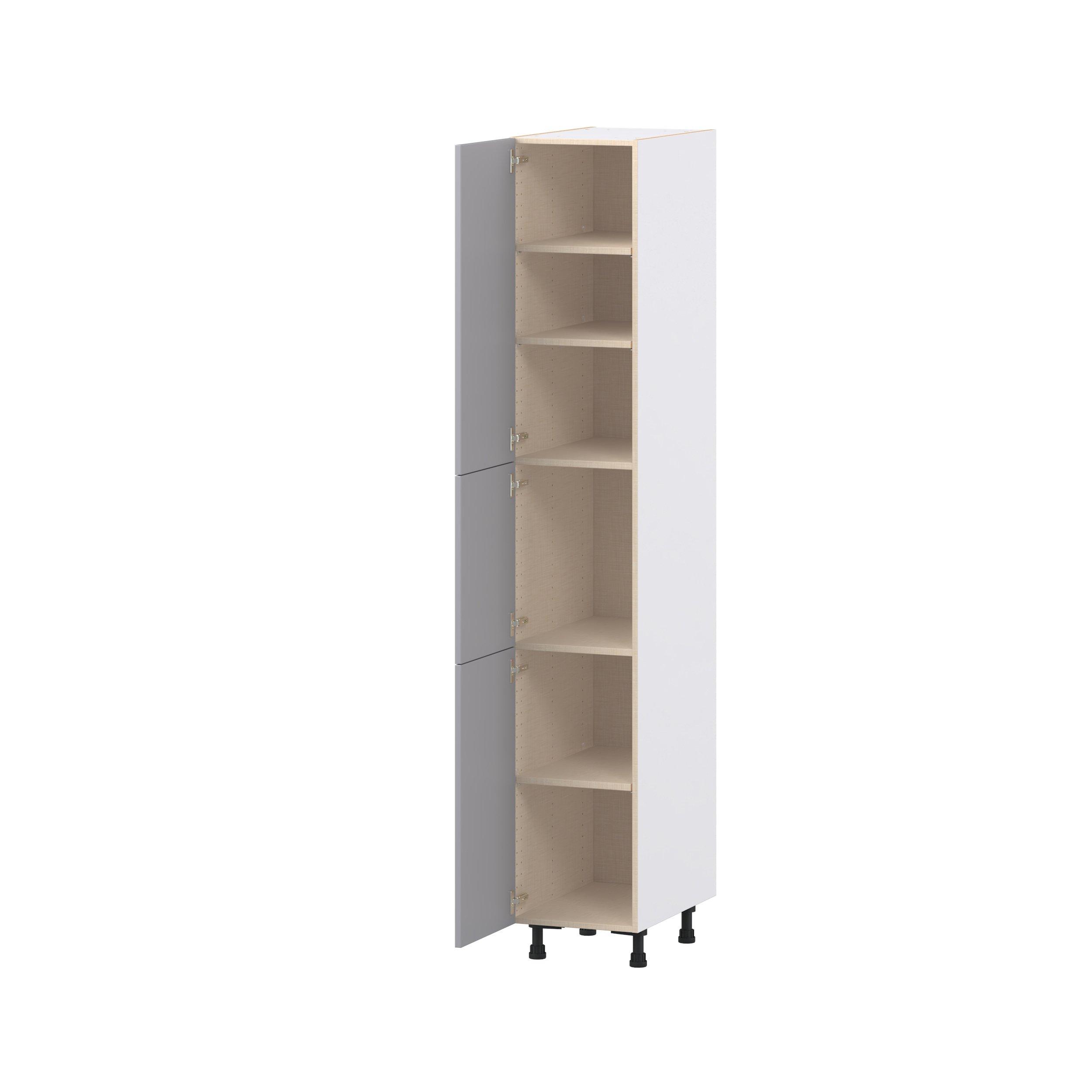 Candler 15 in. Painted Slate Gray Door Pantry Cabinet