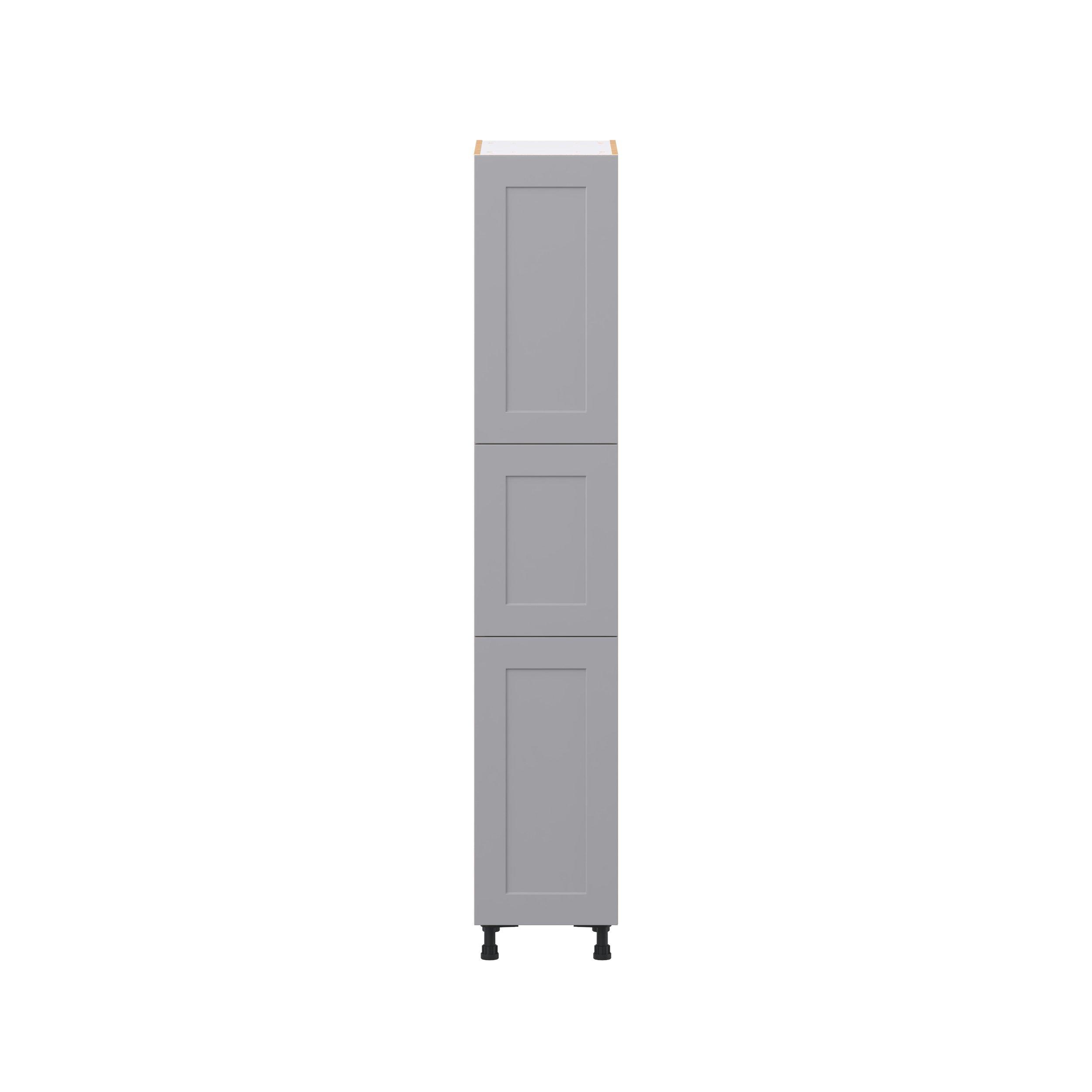 Candler 15 in. Painted Slate Gray Door Pantry Cabinet