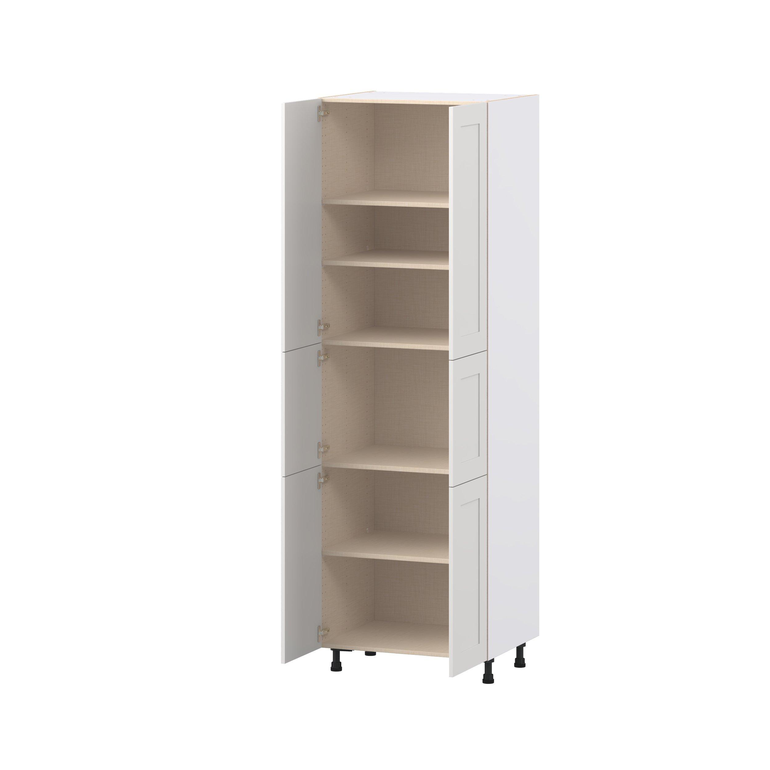 Candler 30 in. Painted Warm White Door Pantry Cabinet