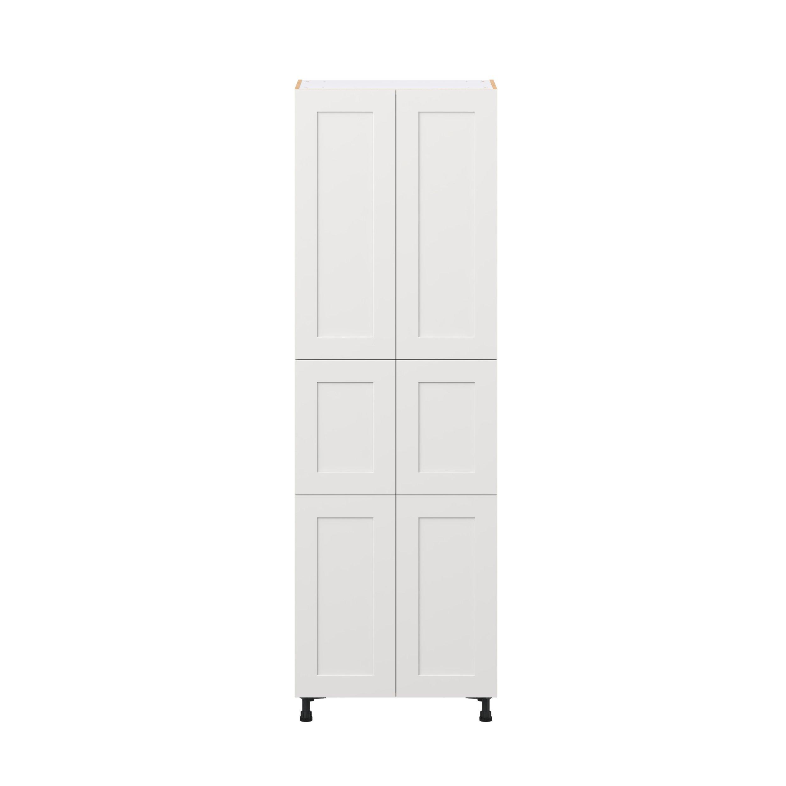 Candler 30 in. Painted Warm White Door Pantry Cabinet