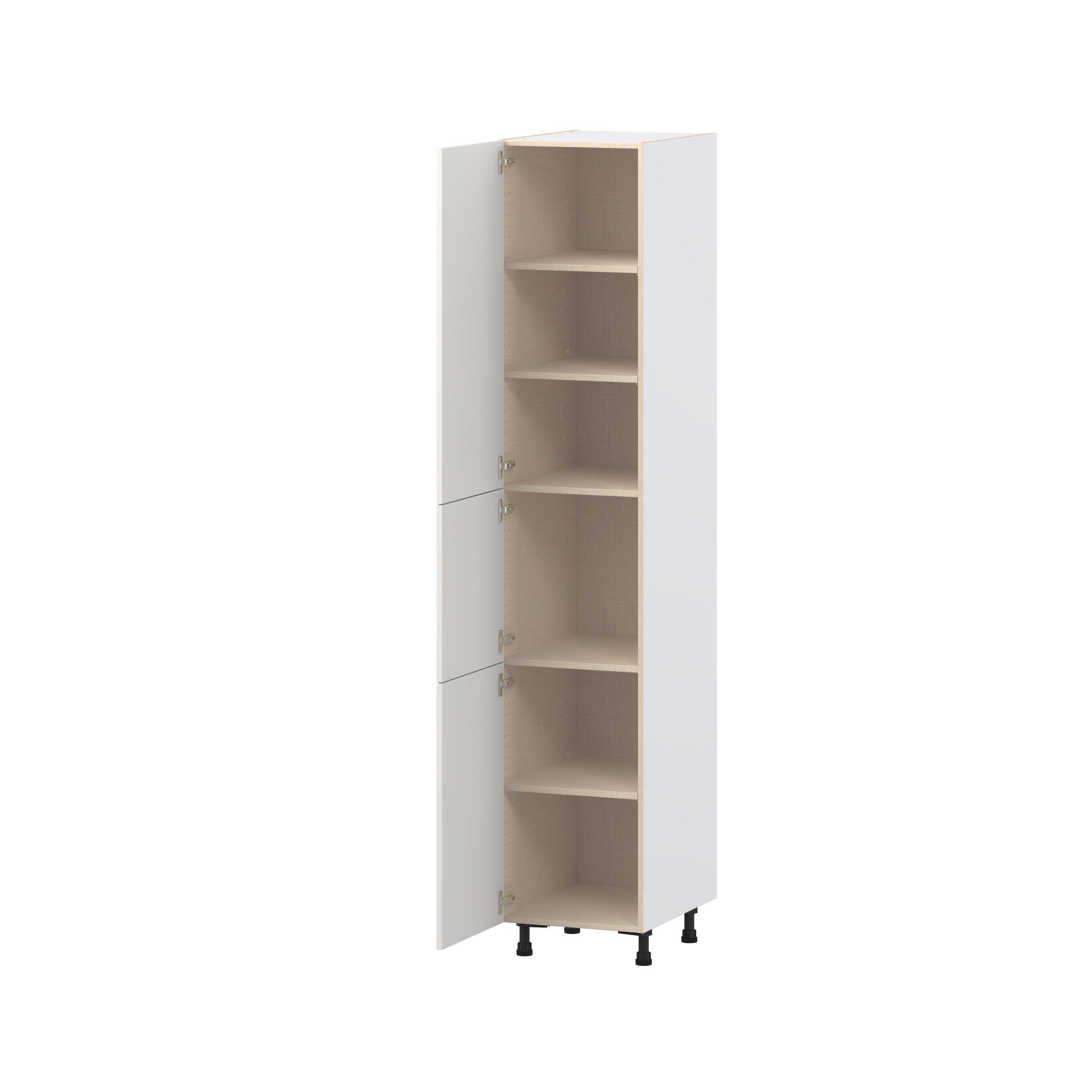Candler 18 in. Painted Warm White Door Pantry Cabinet