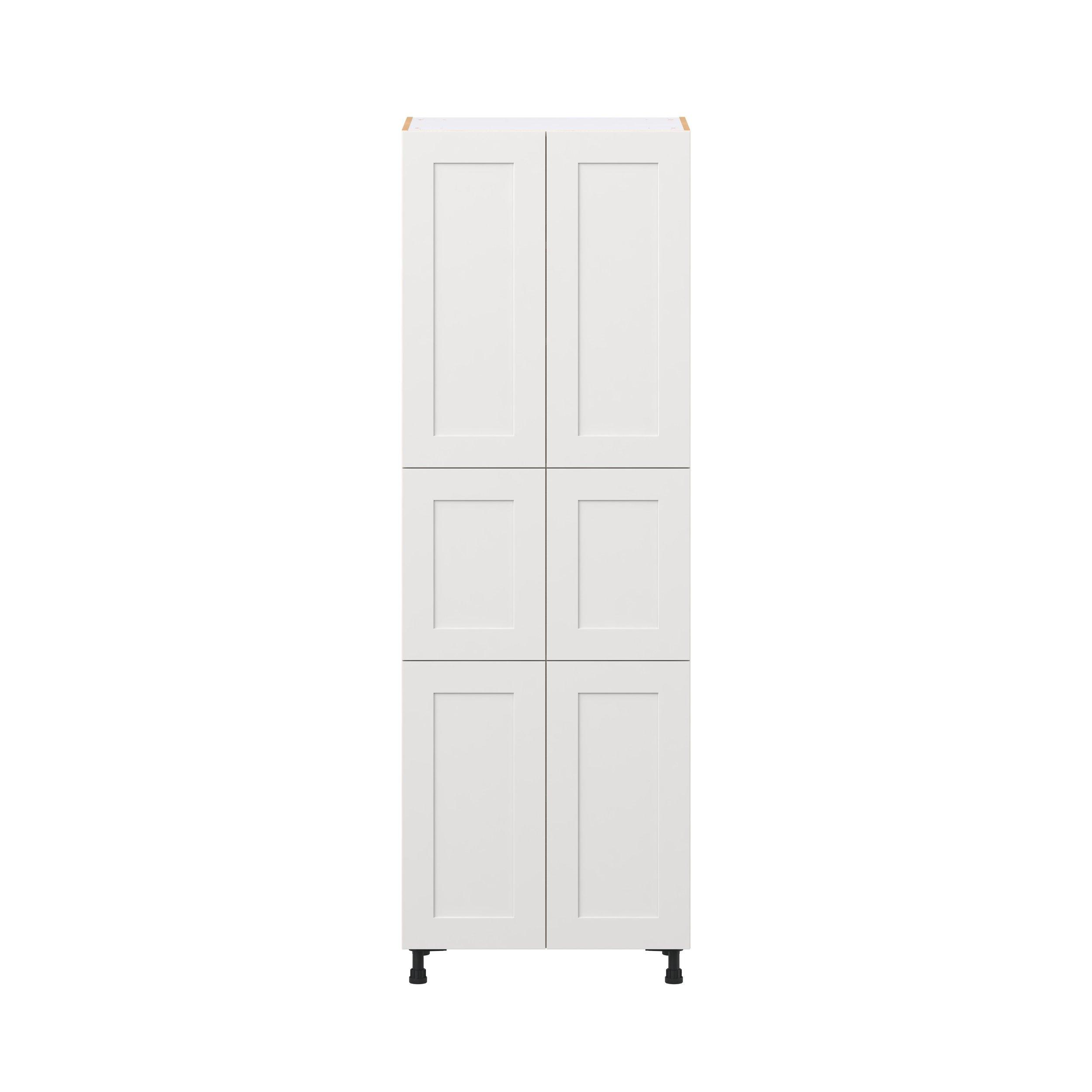 Candler 30 in. Painted Warm White Door Pantry Cabinet