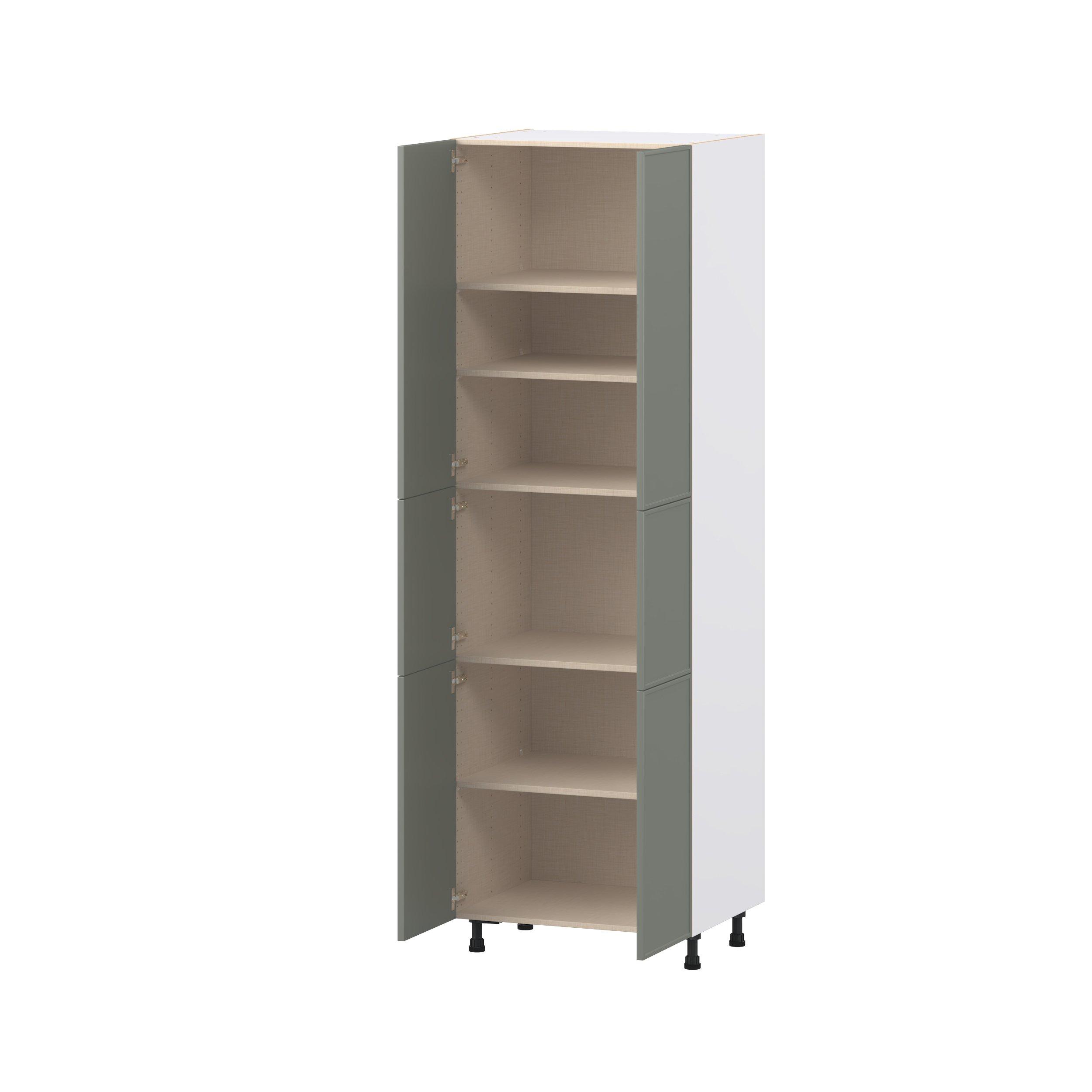 Linden 30 in. Painted Moss Green Door Pantry Cabinet