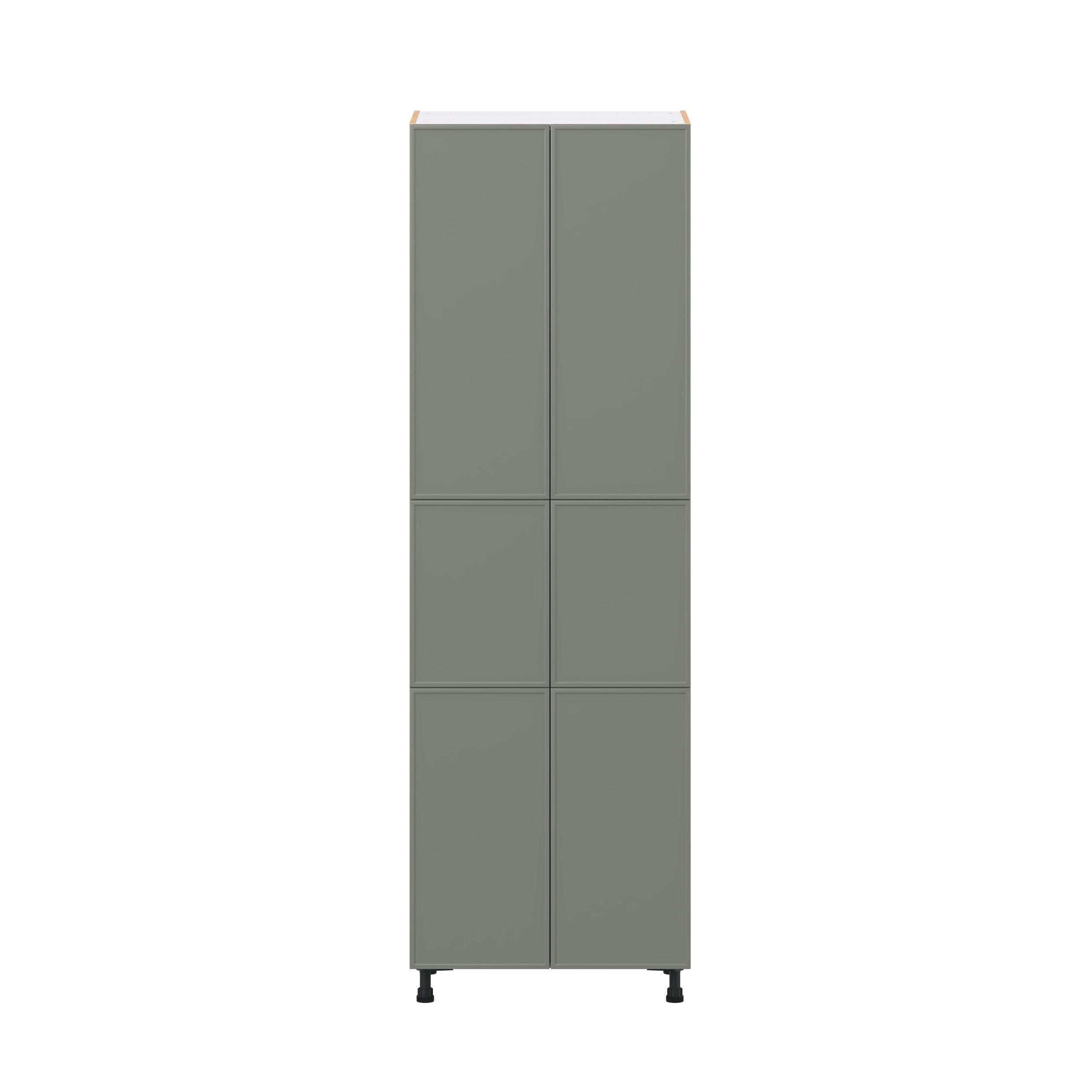 Linden 30 in. Painted Moss Green Door Pantry Cabinet