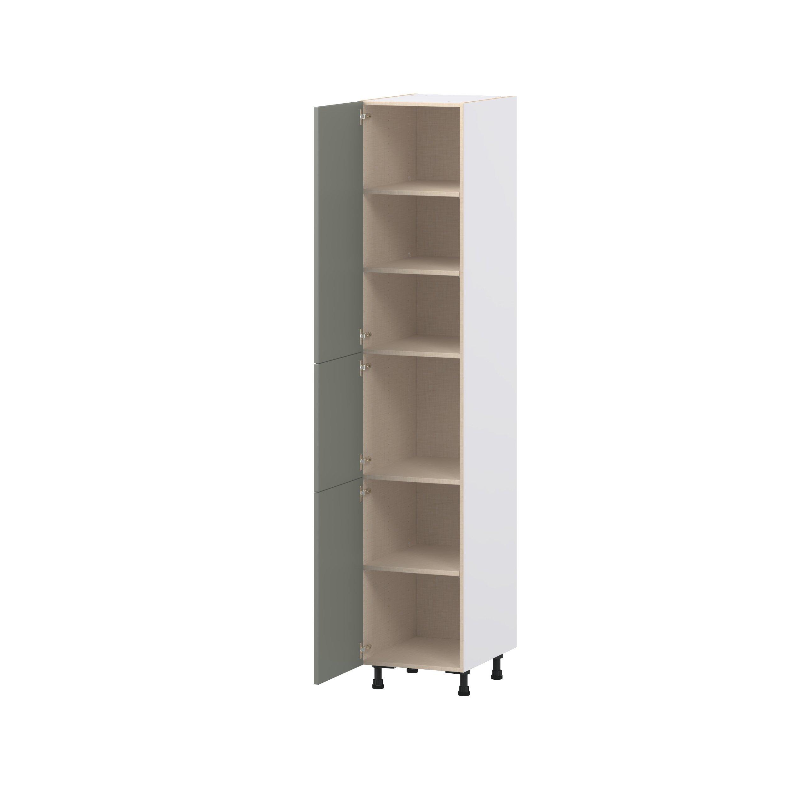 Linden 18 in. Painted Moss Green Door Pantry Cabinet