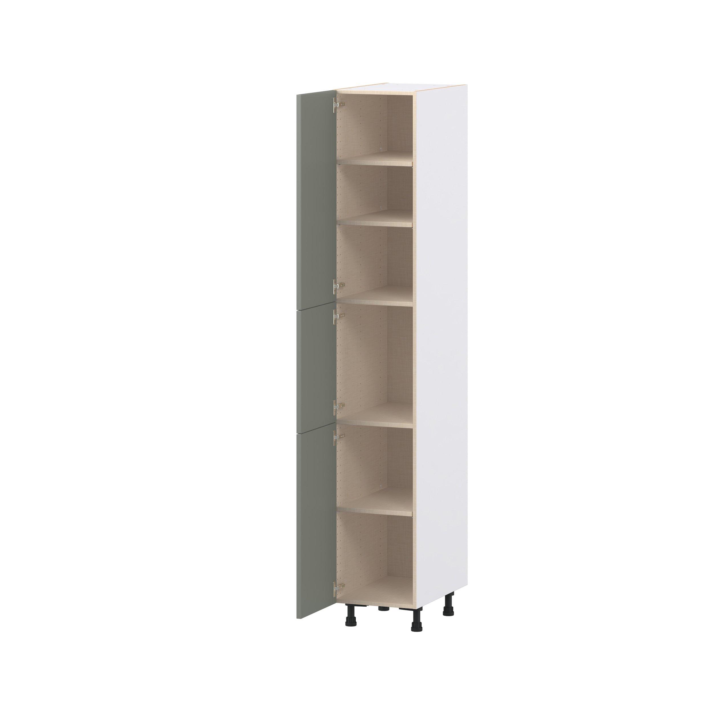 Linden 15 in. Painted Moss Green Door Pantry Cabinet