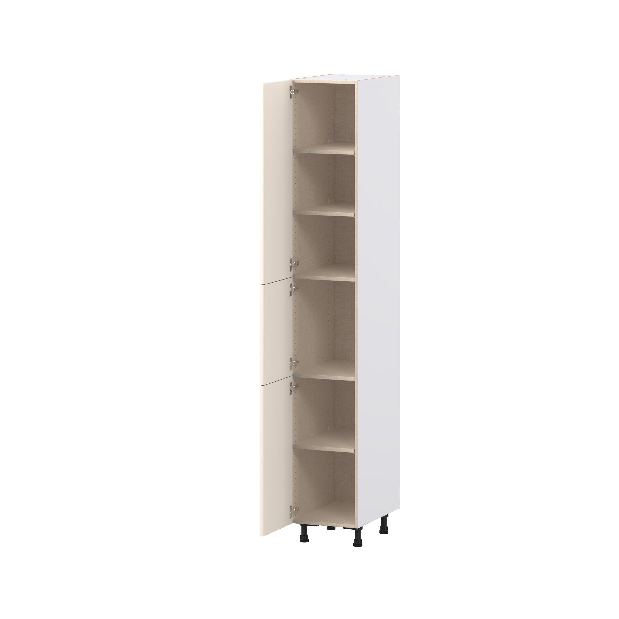 Linden 15 in. Painted Washed Linen Door Pantry Cabinet