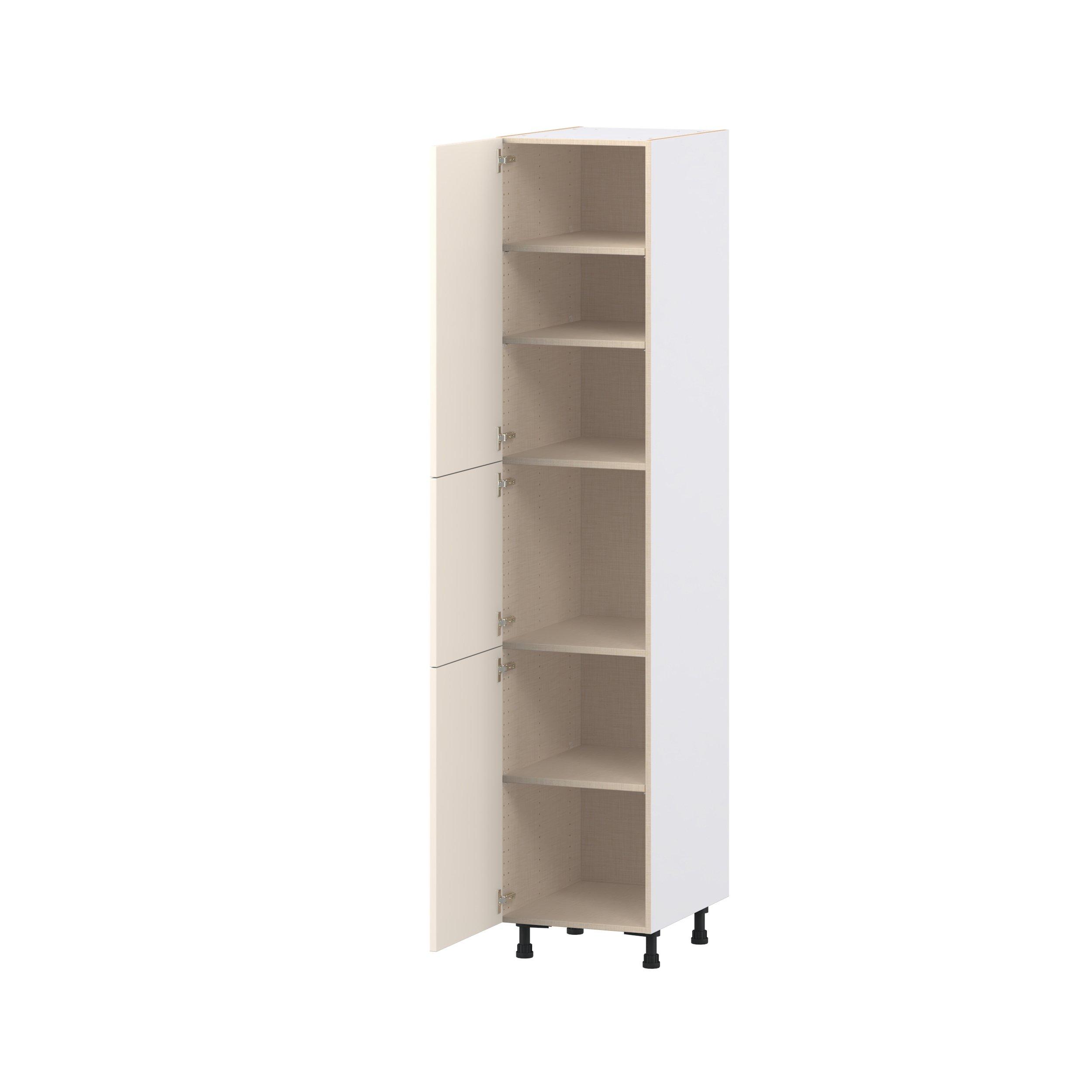 Linden 18 in. Painted Washed Linen Door Pantry Cabinet