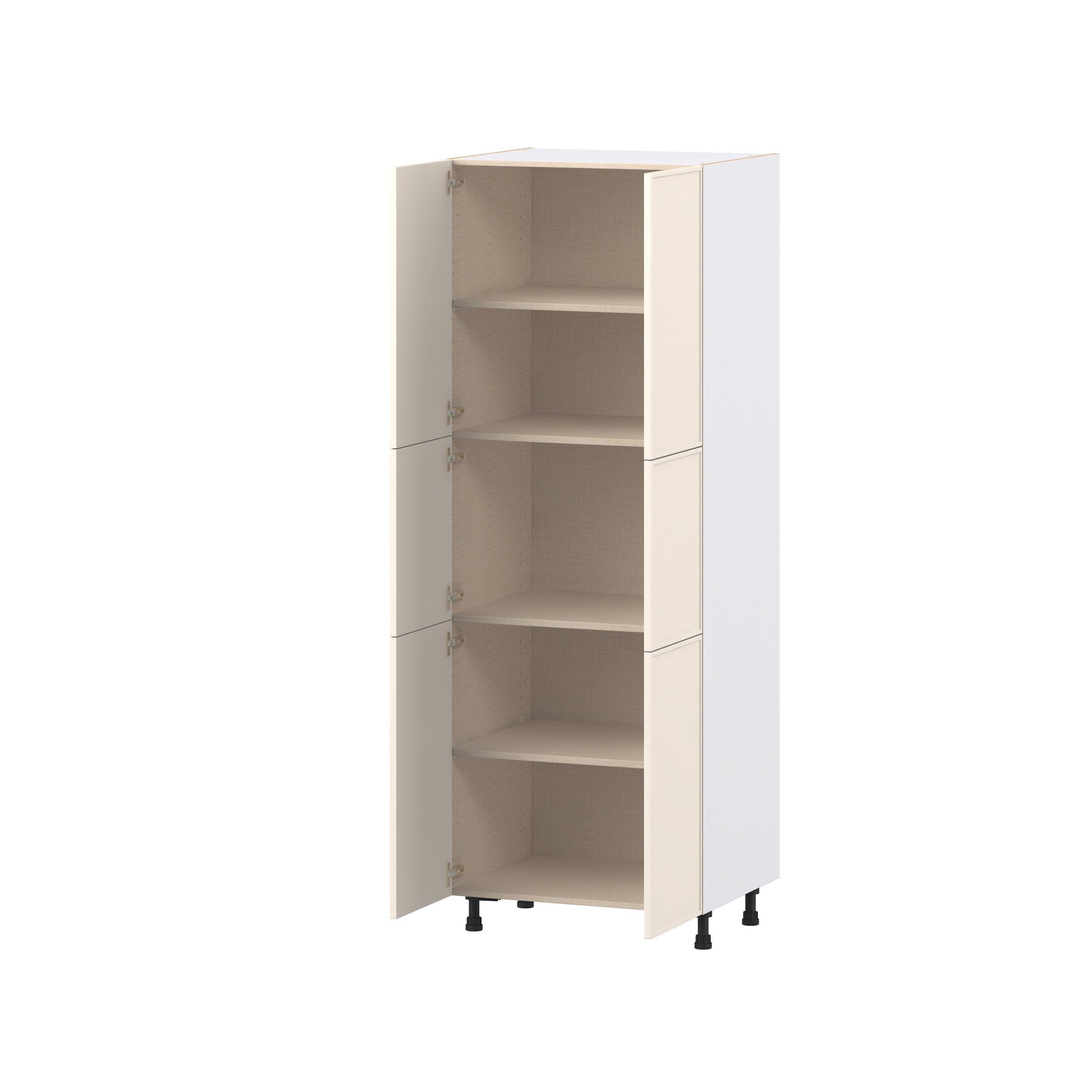 Linden 30 in. Painted Washed Linen Door Pantry Cabinet