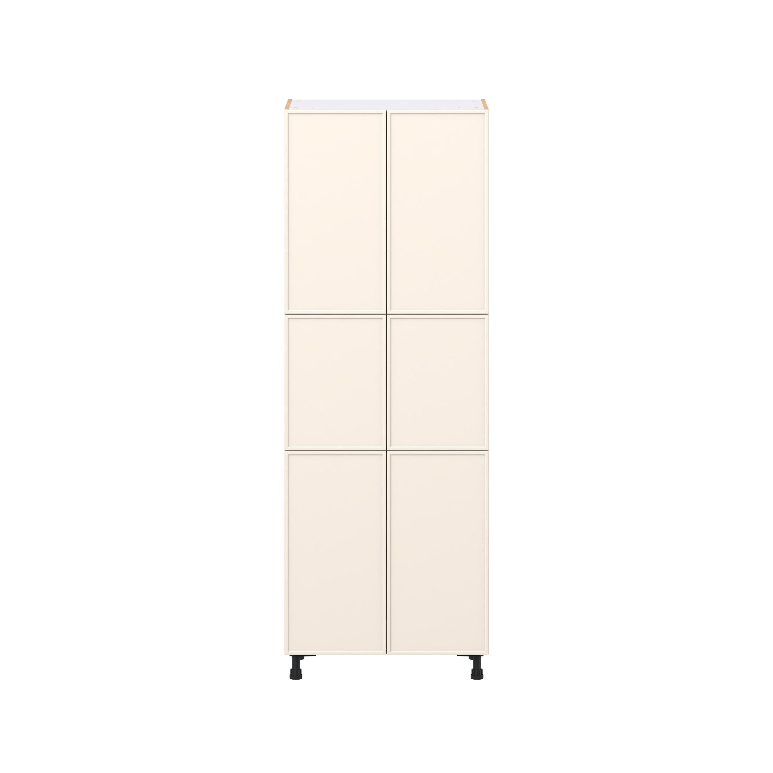 Linden 30 in. Painted Washed Linen Door Pantry Cabinet