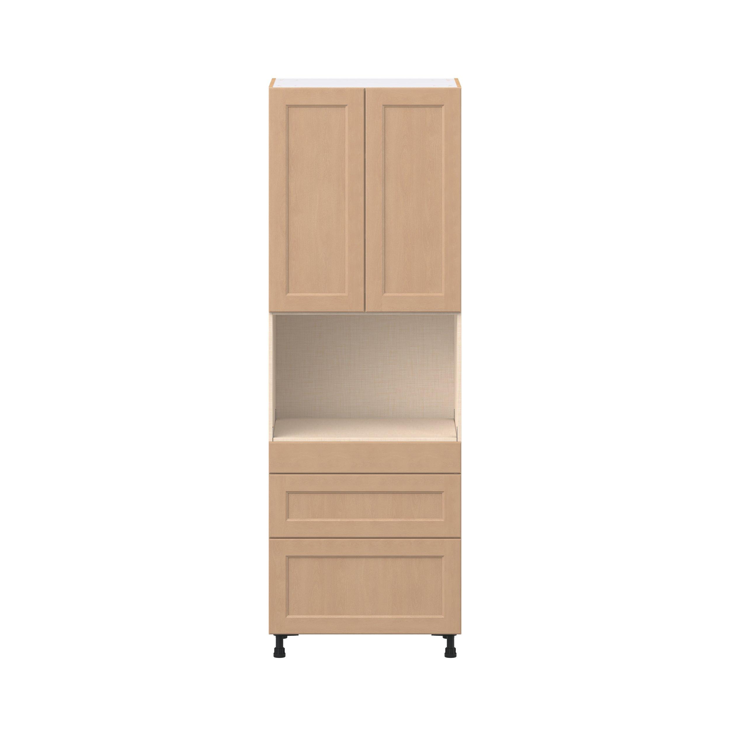Sugarhill 30 in. Stained Sugar Cookie Door and Drawer Microwave Pantry Cabinet