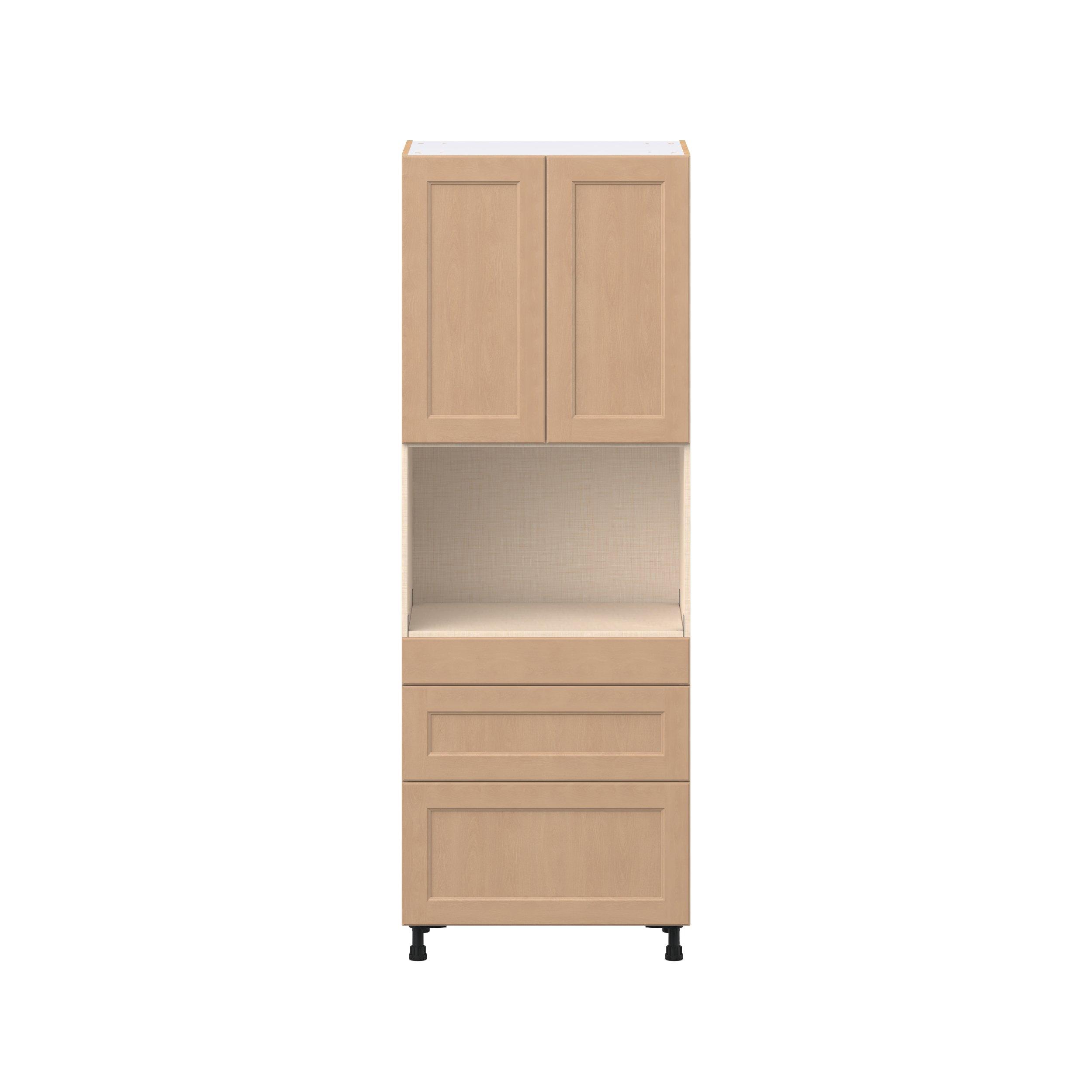 Sugarhill 30 in. Stained Sugar Cookie Door and Drawer Microwave Pantry Cabinet