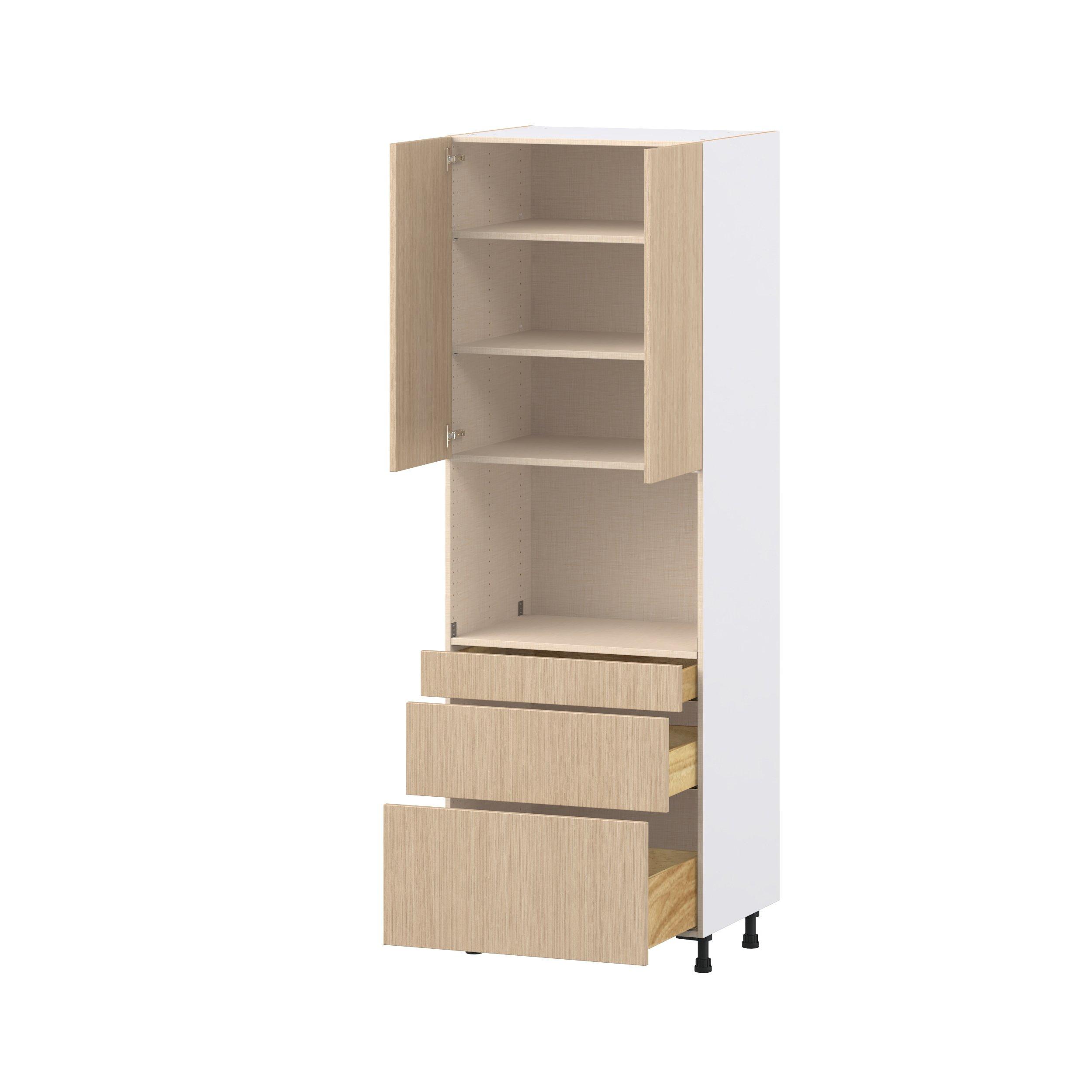 Glenwood 30 in. Mojavi Oak Door and Drawer Microwave Pantry Cabinet